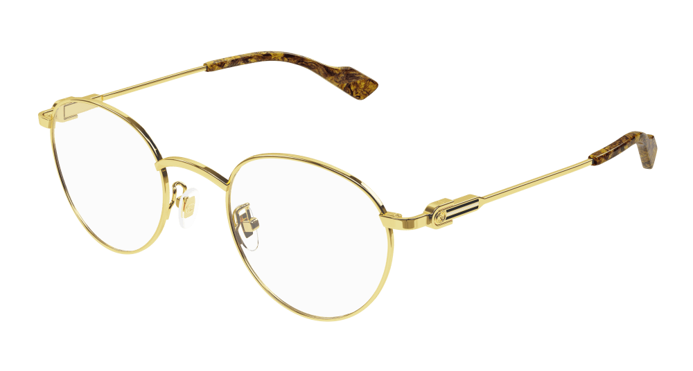 Gucci Uomo GG1222O 003 Montature da vista Metallo Oro Rotonda