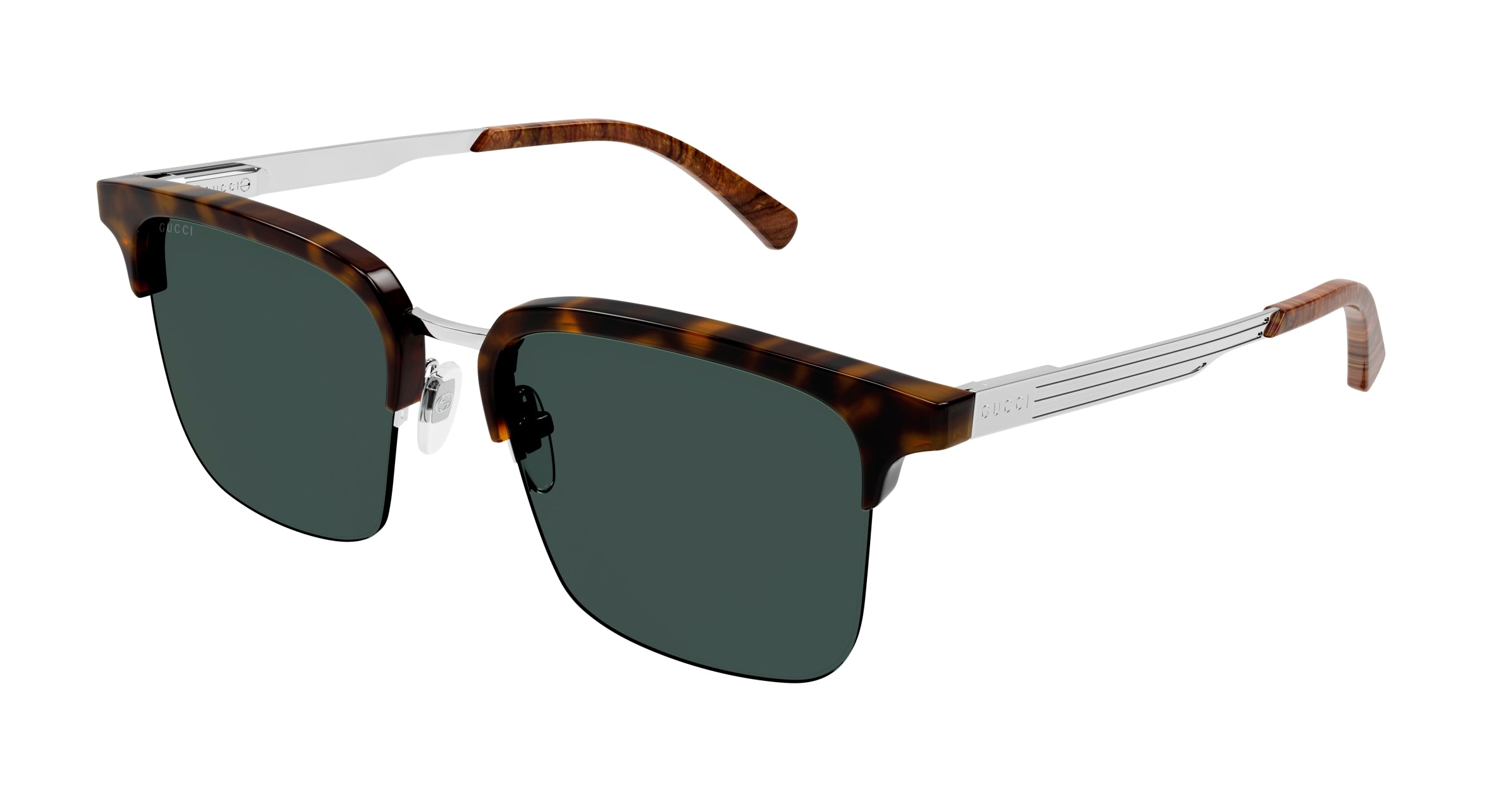 Gucci Uomo GG1226S 003 Occhiali da sole Acetato Havana Verde Squadrata Normale