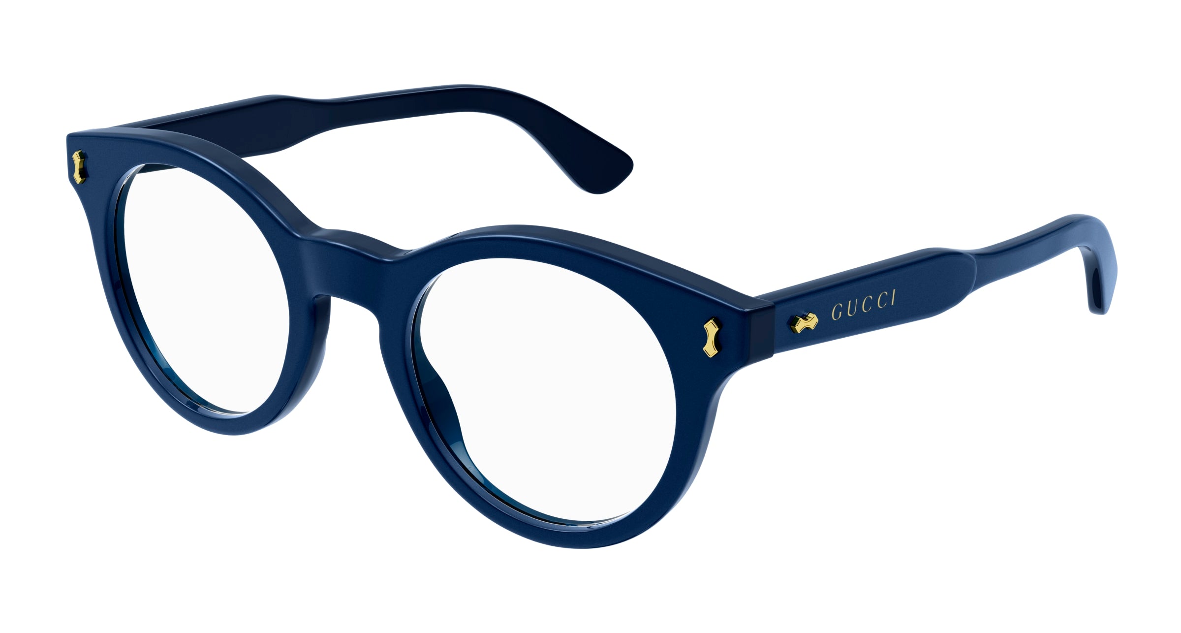 Gucci Uomo GG1266O 002 Montature da vista Plastica Blu Rotonda