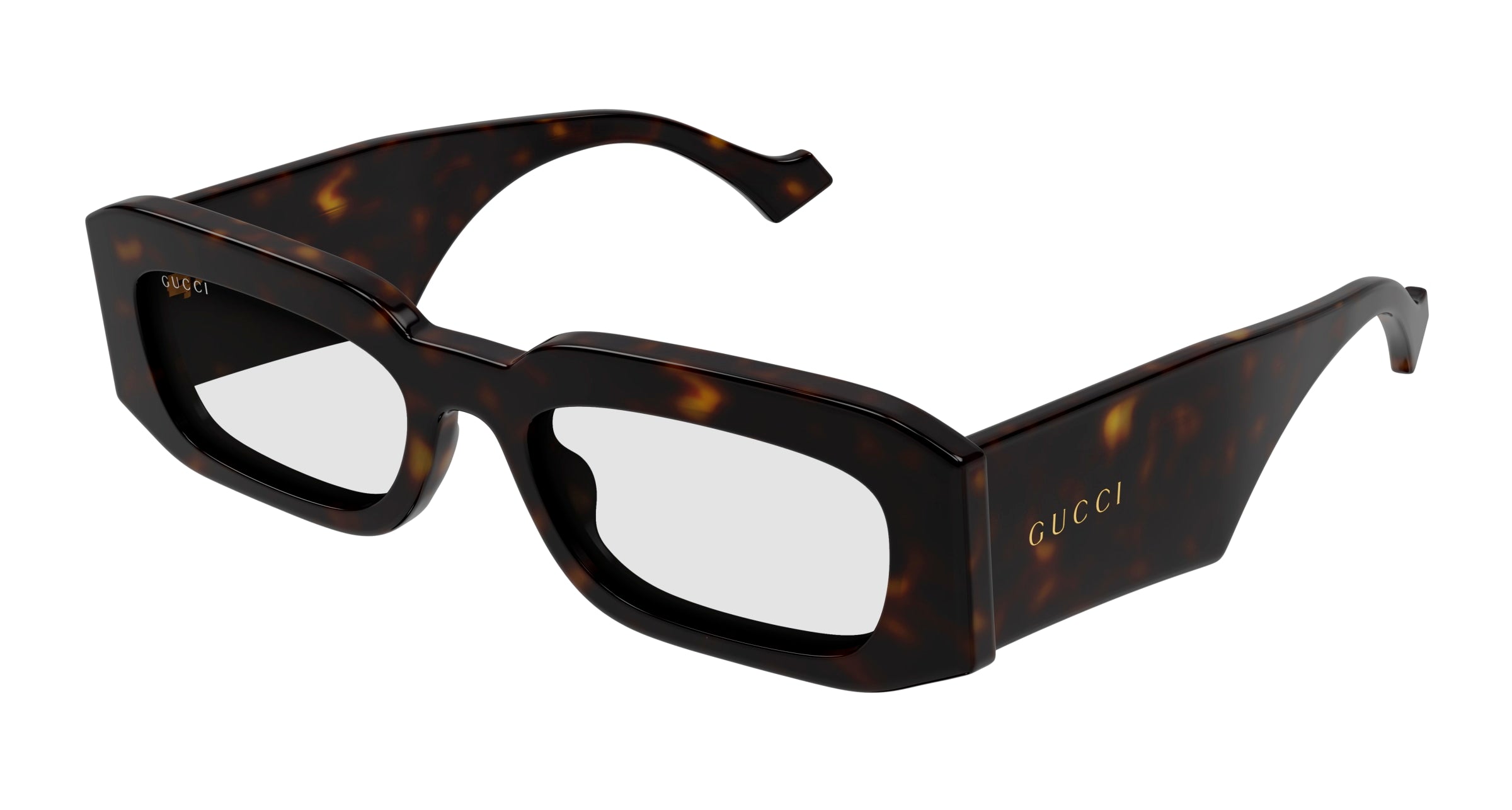 Gucci Uomo GG1426S 005 Occhiali da sole Acetato Havana Trasparente Squadrata Normale