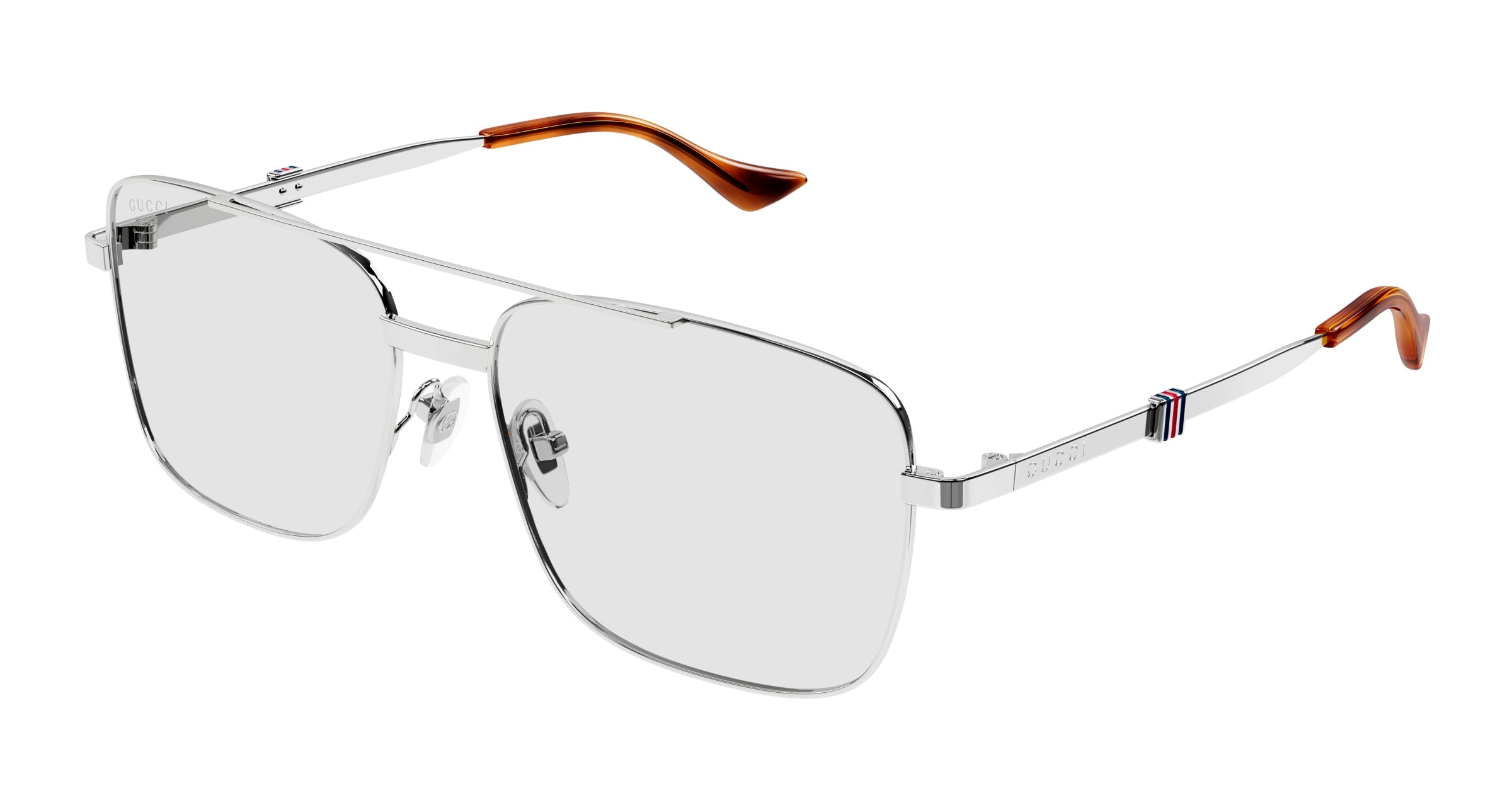 Gucci Uomo GG1441S 005 Occhiali da sole Metallo Argento Trasparente Squadrata Normale Gucci Uomo GG1441S 005 Occhiali da sole Metallo Argento Trasparente Squadrata Normale
