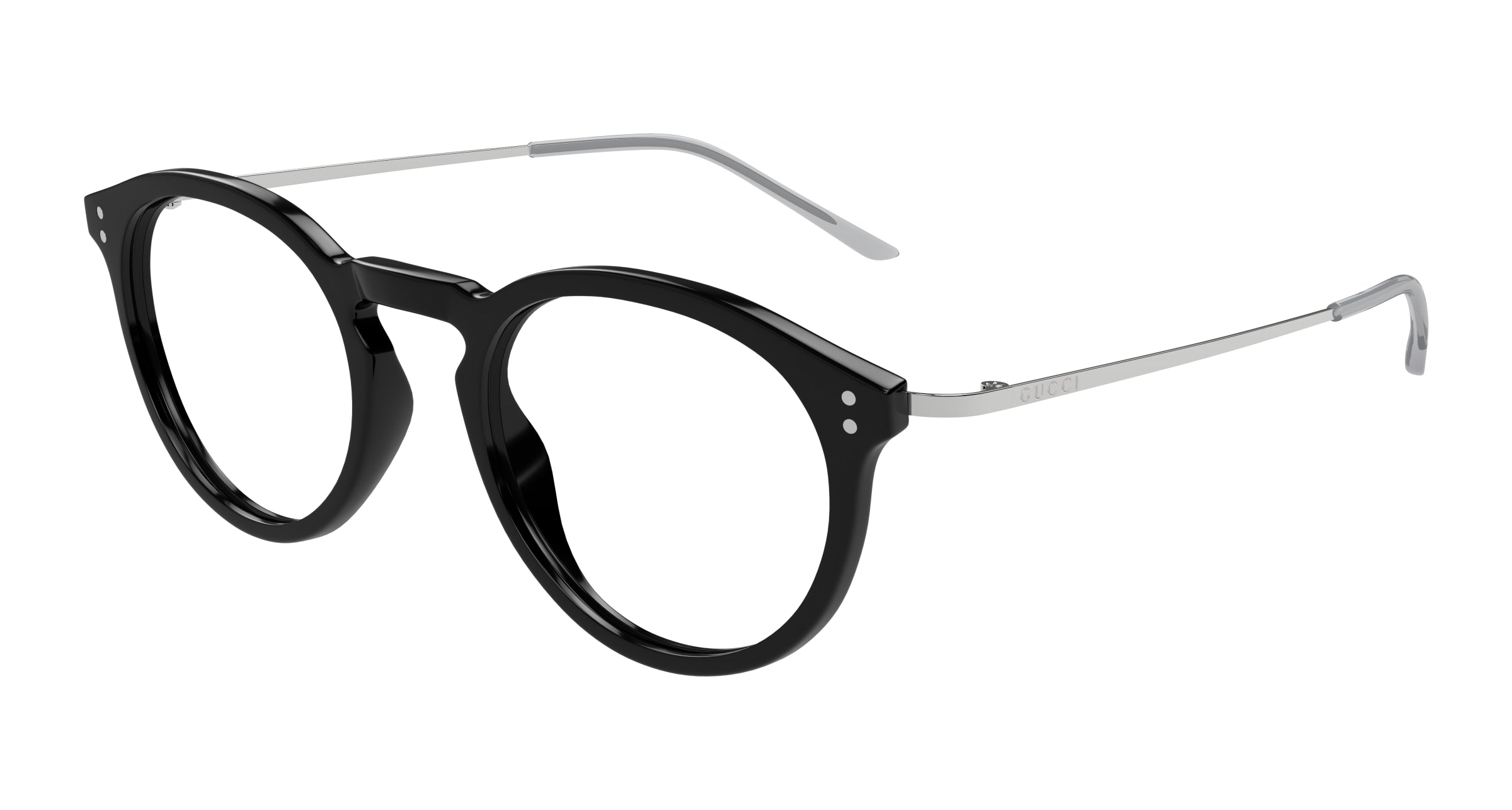 Gucci Uomo GG1710O 001 Montature da vista Acetato Nero Trasparente Rotonda