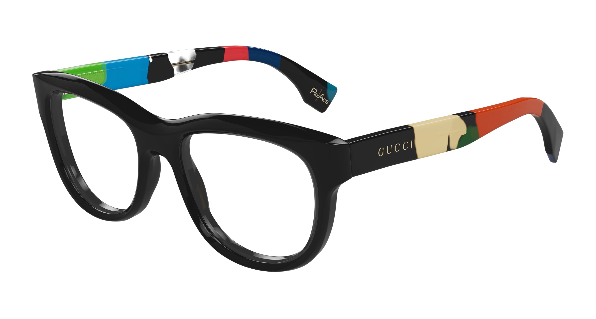Gucci Uomo GG1751O 002 Montature da vista Acetato Nero Trasparente Squadrata Gucci Uomo GG1751O 002 Montature da vista Acetato Nero Trasparente Squadrata
