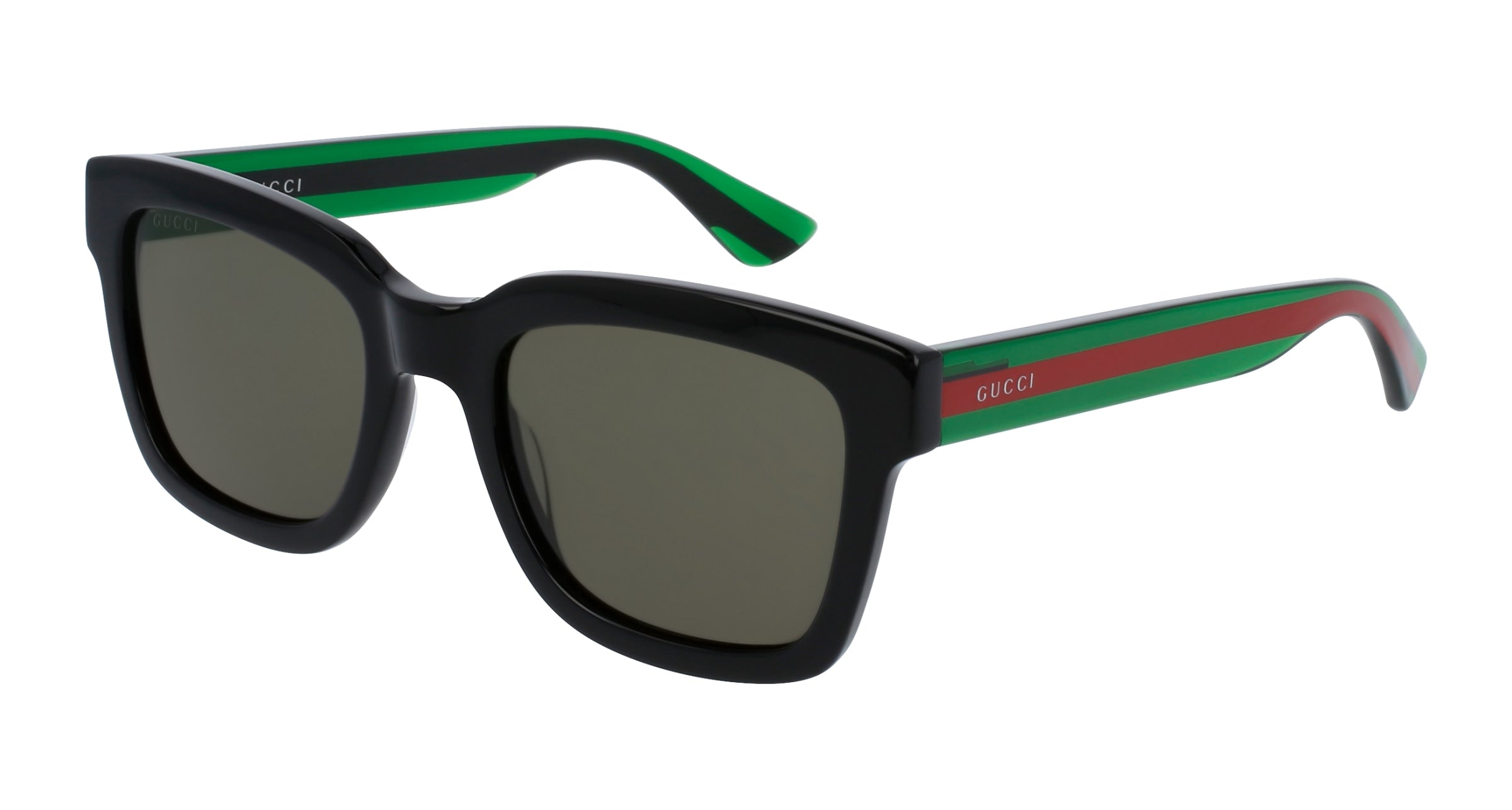 Gucci Uomo Gucci GG0001SN 002 Occhiali da sole Acetato Nero Verde Squadrata