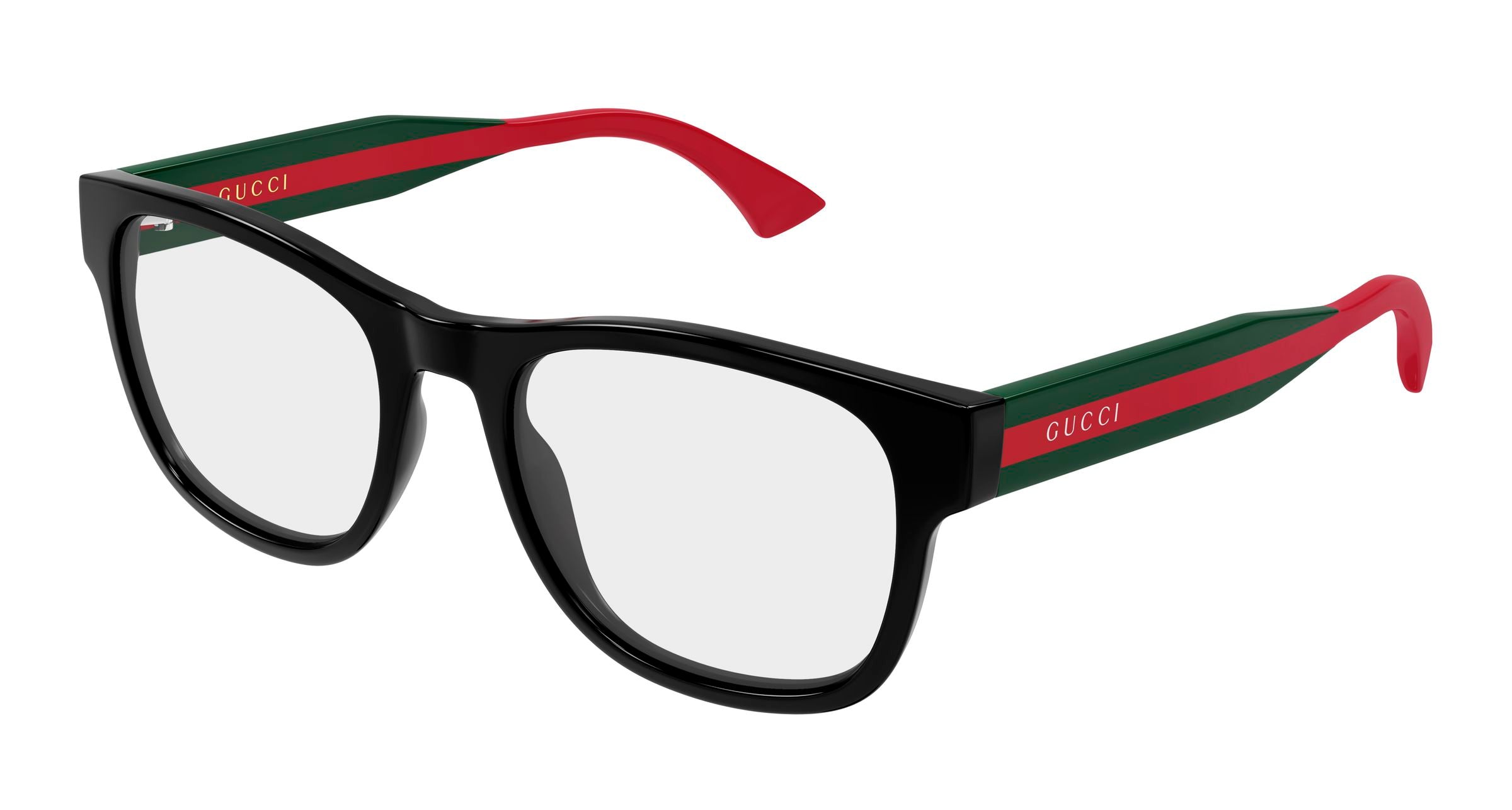 Gucci Uomo Gucci GG0004ONN 001 Montature da vista Acetato Nero Trasparente Squadrata