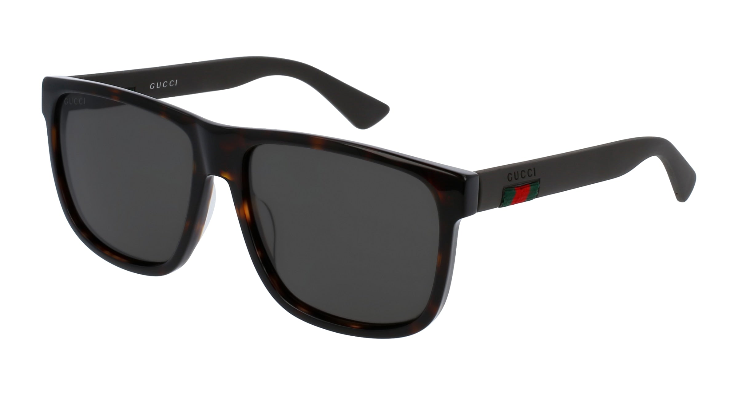 Gucci Uomo Gucci GG0010S 003 Occhiali da sole Acetato Havana Grigio Squadrata Polarizzata