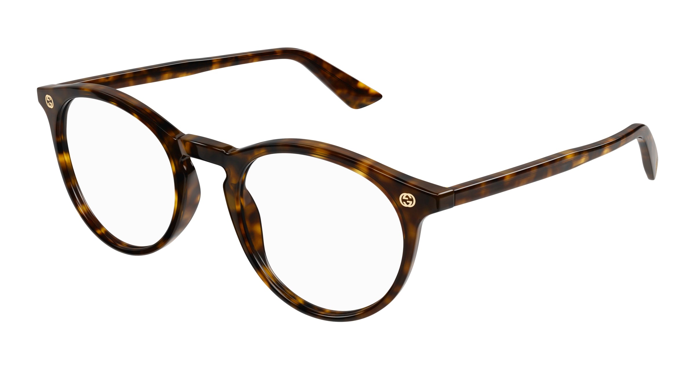Gucci Uomo Gucci GG0121O 002 Montature da vista Acetato Havana Trasparente Rotonda Gucci Uomo Gucci GG0121O 002 Montature da vista Acetato Havana Trasparente Rotonda