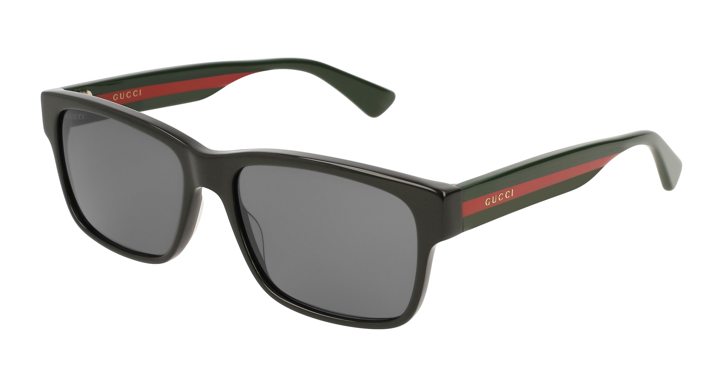 Gucci Uomo Gucci GG0340S 006 Occhiali da sole Plastica Nero Grigio Squadrata Normale
