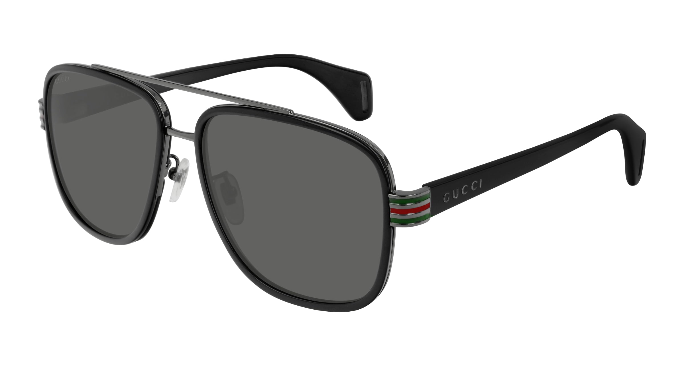 Gucci Uomo Gucci GG0448S 001 Occhiali da sole Nero Grigio Pilot