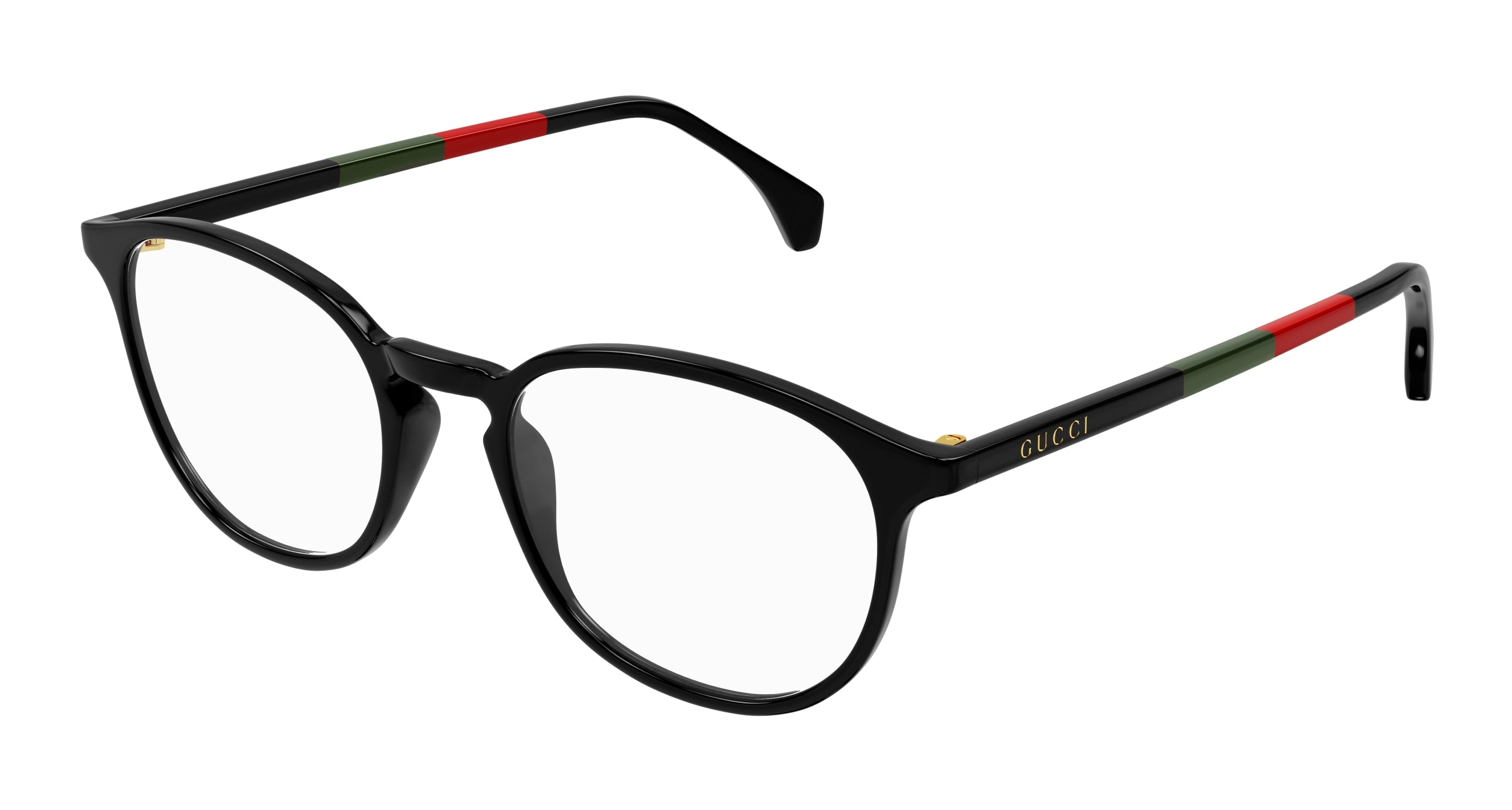 Gucci Uomo Gucci GG0551O 021 Montature da vista Acetato Nero Trasparente Rotonda
