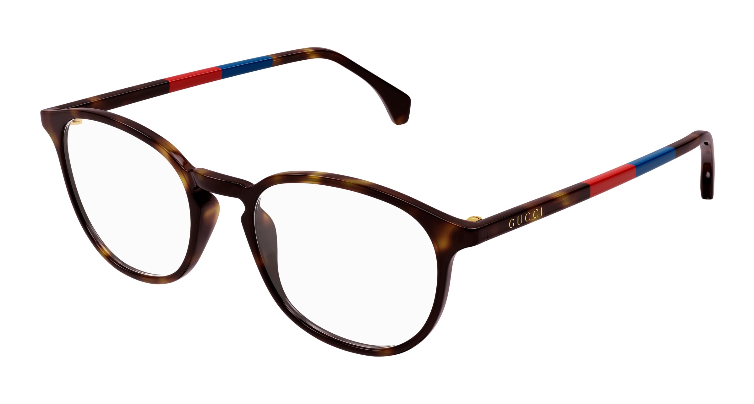 Gucci Uomo Gucci GG0551O 022 Montature da vista Acetato Havana Trasparente Rotonda