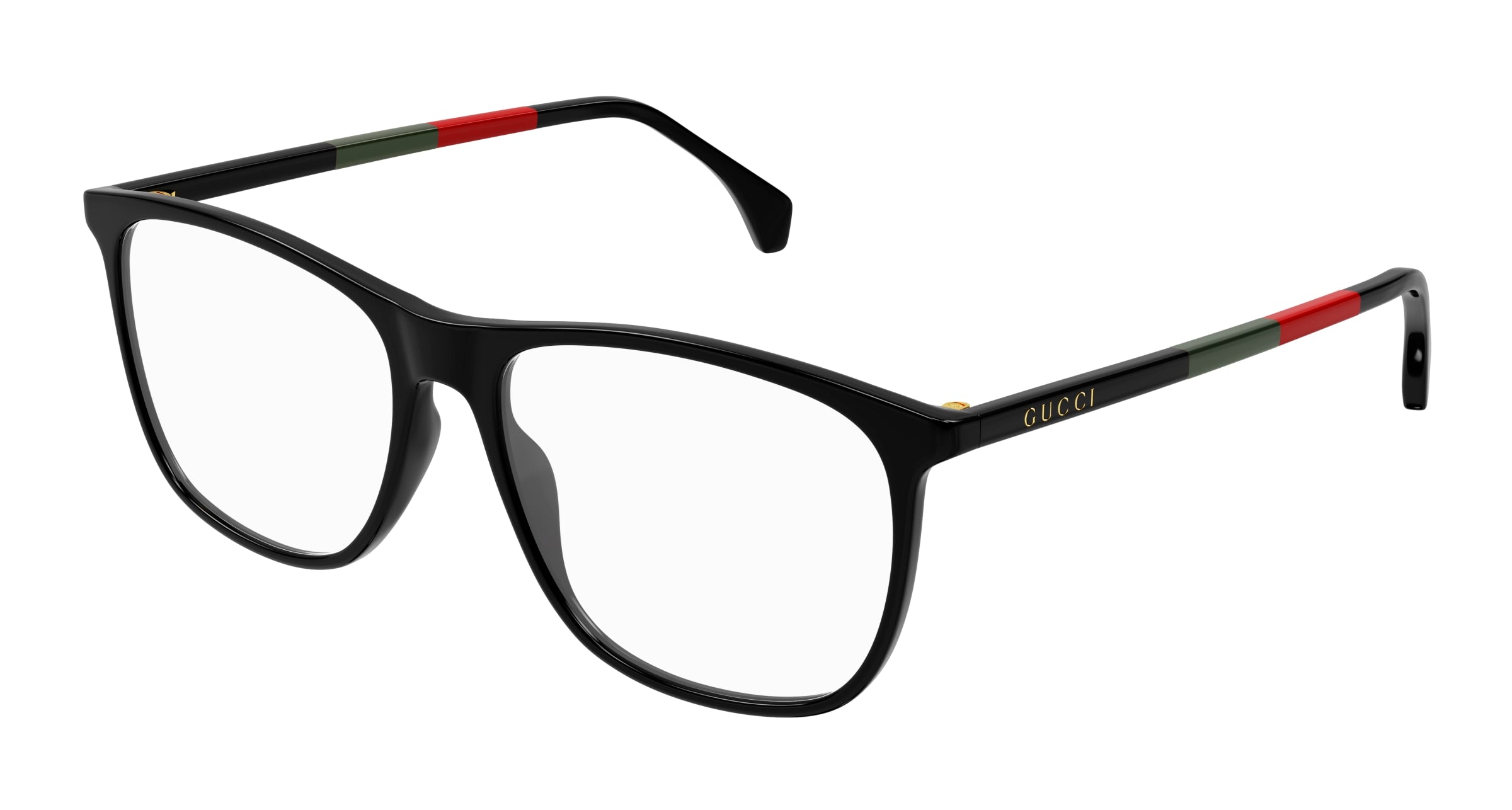 Gucci Uomo Gucci GG0554O 009 Montature da vista Acetato Nero Trasparente Squadrata