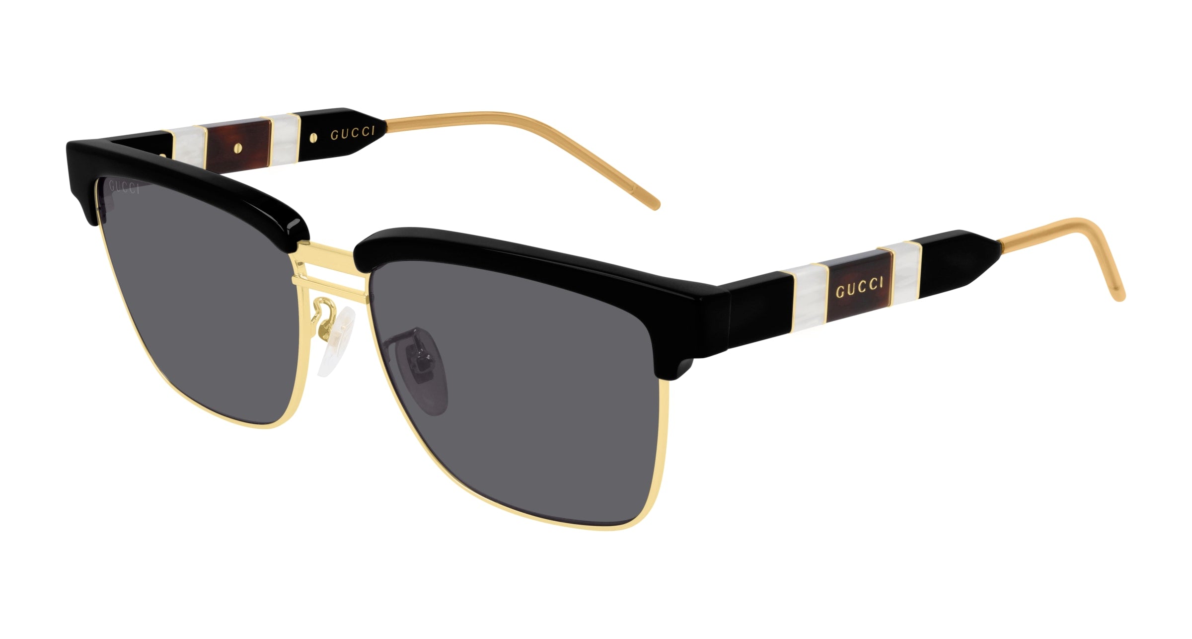 Gucci Uomo Gucci GG0603S 001 Occhiali da sole Acetato Nero Grigio Squadrata Normale
