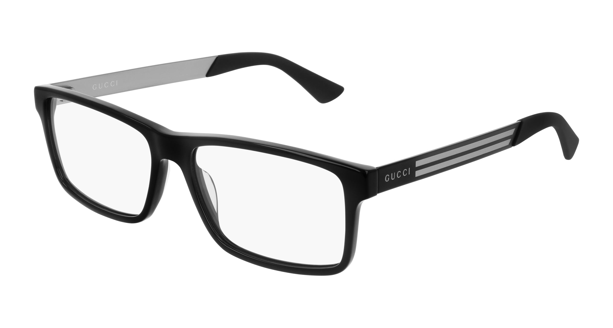 Gucci Uomo Gucci GG0692O 004 Montature da vista Acetato Nero Trasparente Squadrata