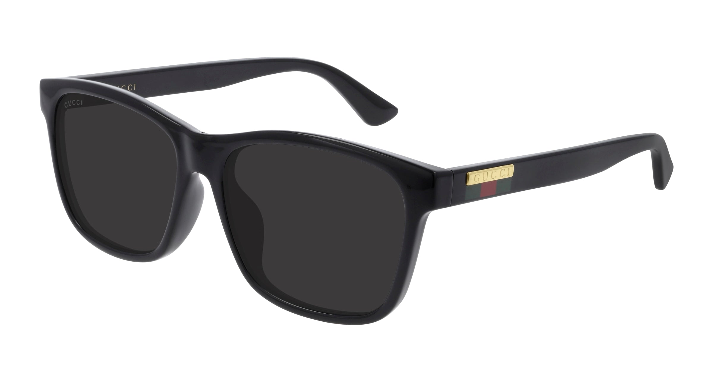 Gucci Uomo Gucci GG0746SA 001 Occhiali da sole Iniettato Nero Grigio Squadrata Normale
