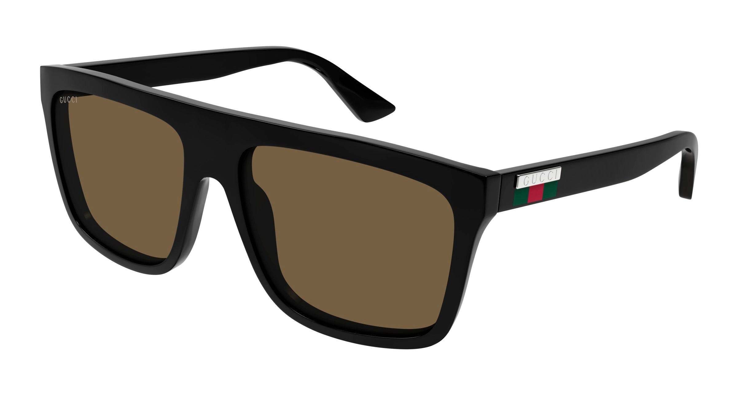 Gucci Uomo Gucci GG0748S 002 Occhiali da sole Iniettato Nero Marrone Squadrata Normale