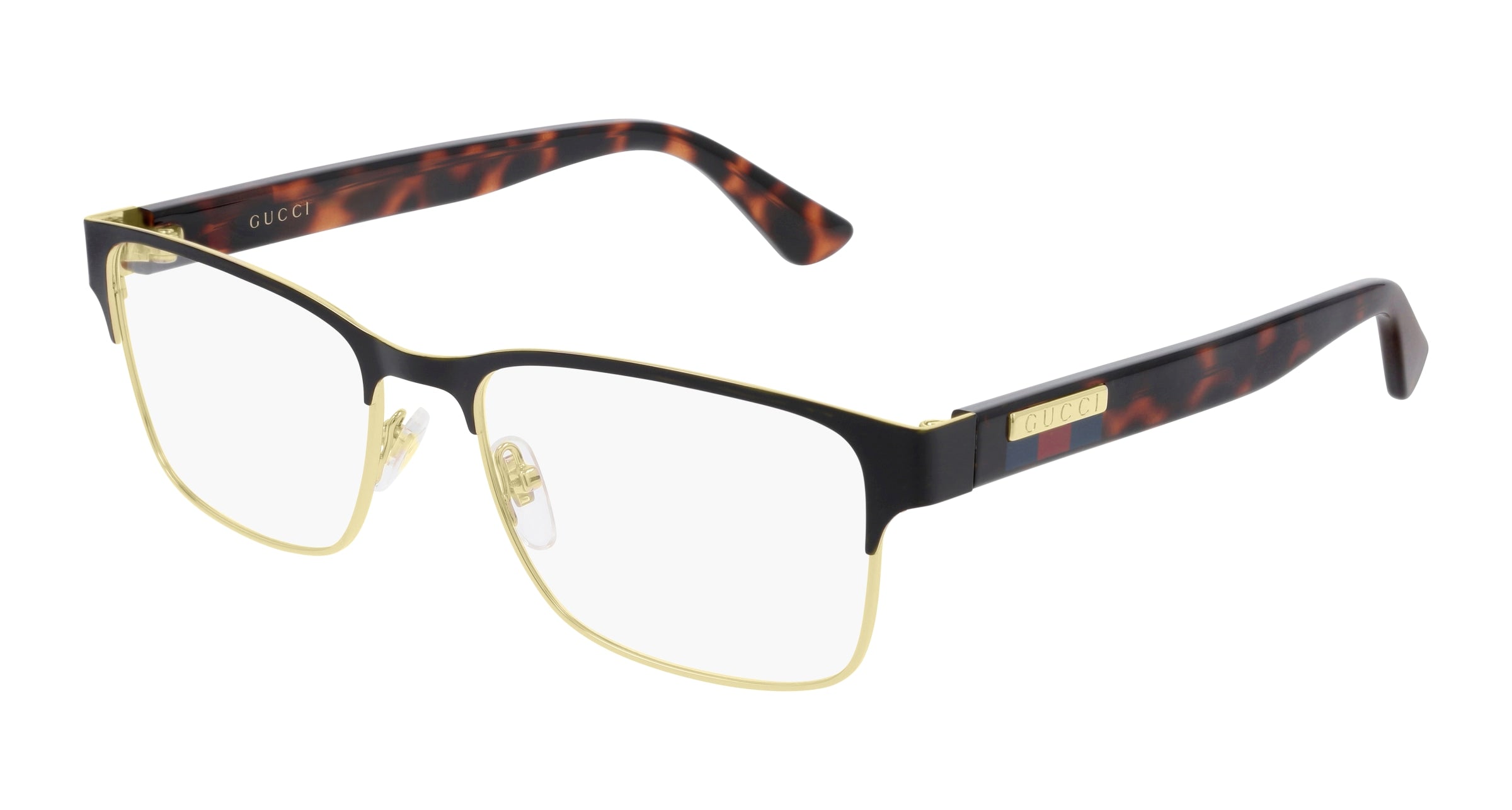 Gucci Uomo Gucci GG0750O 002 Montature da vista Metallo Havana Squadrata