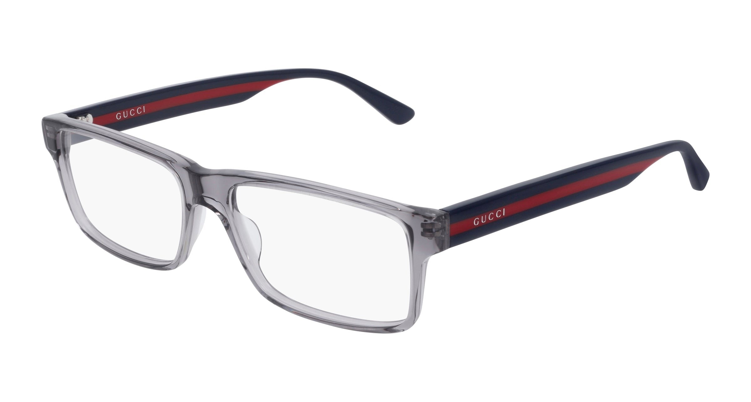 Gucci Uomo Gucci GG0752O 003 Montature da vista Acetato Grigio Trasparente Squadrata