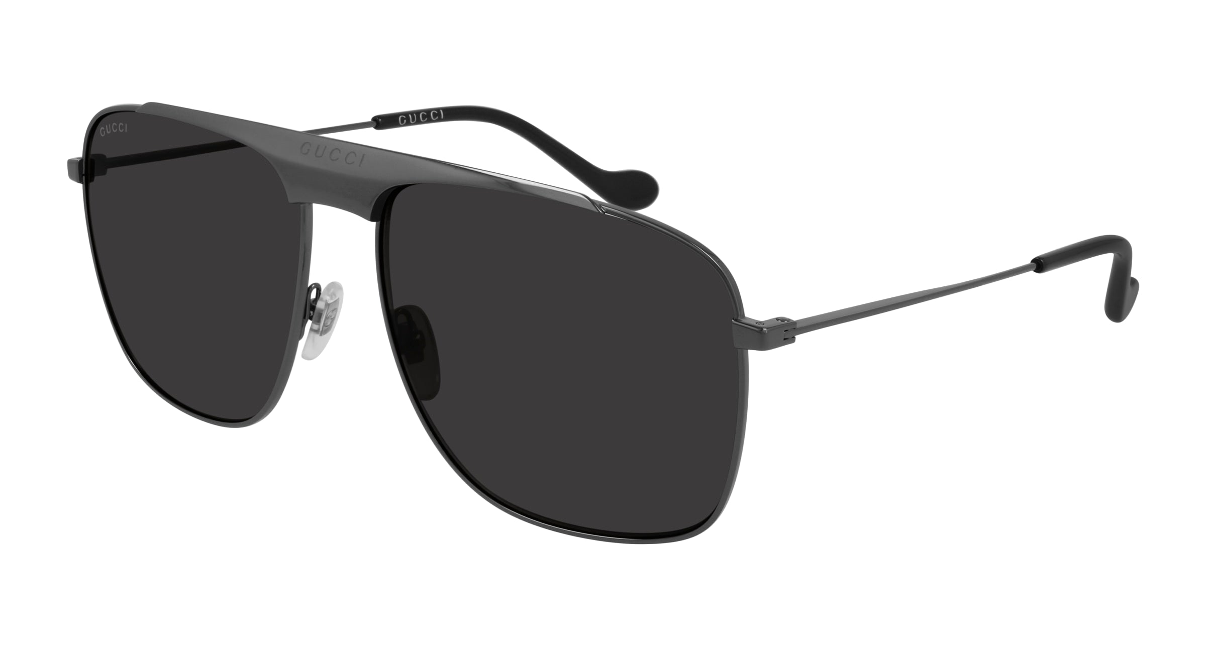 Gucci Uomo Gucci GG0909S 001 Occhiali da sole Metallo Rutenio Grigio Squadrata Normale