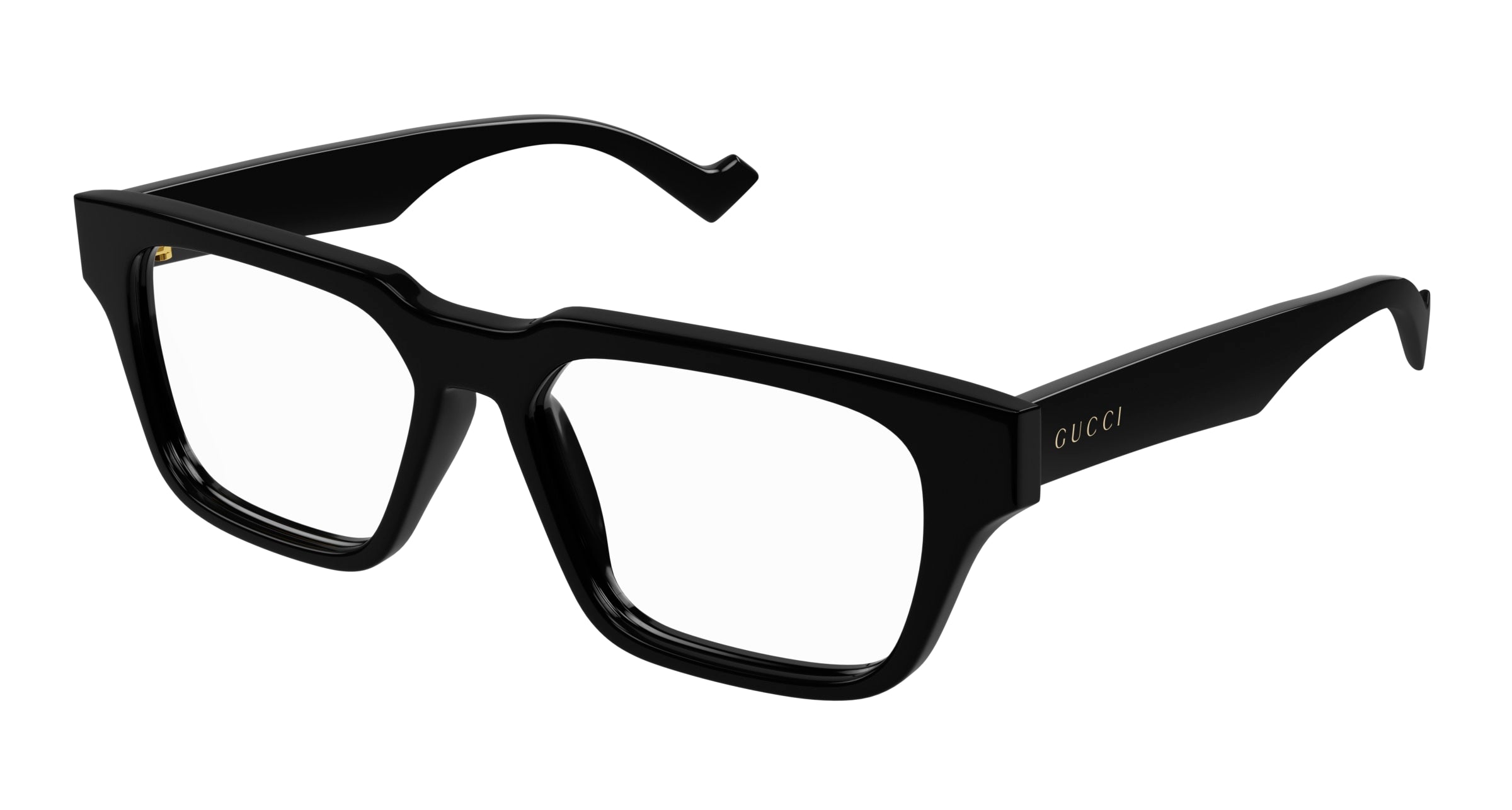 Gucci Uomo Gucci GG0963O 001 Montature da vista Acetato Nero Trasparente Squadrata