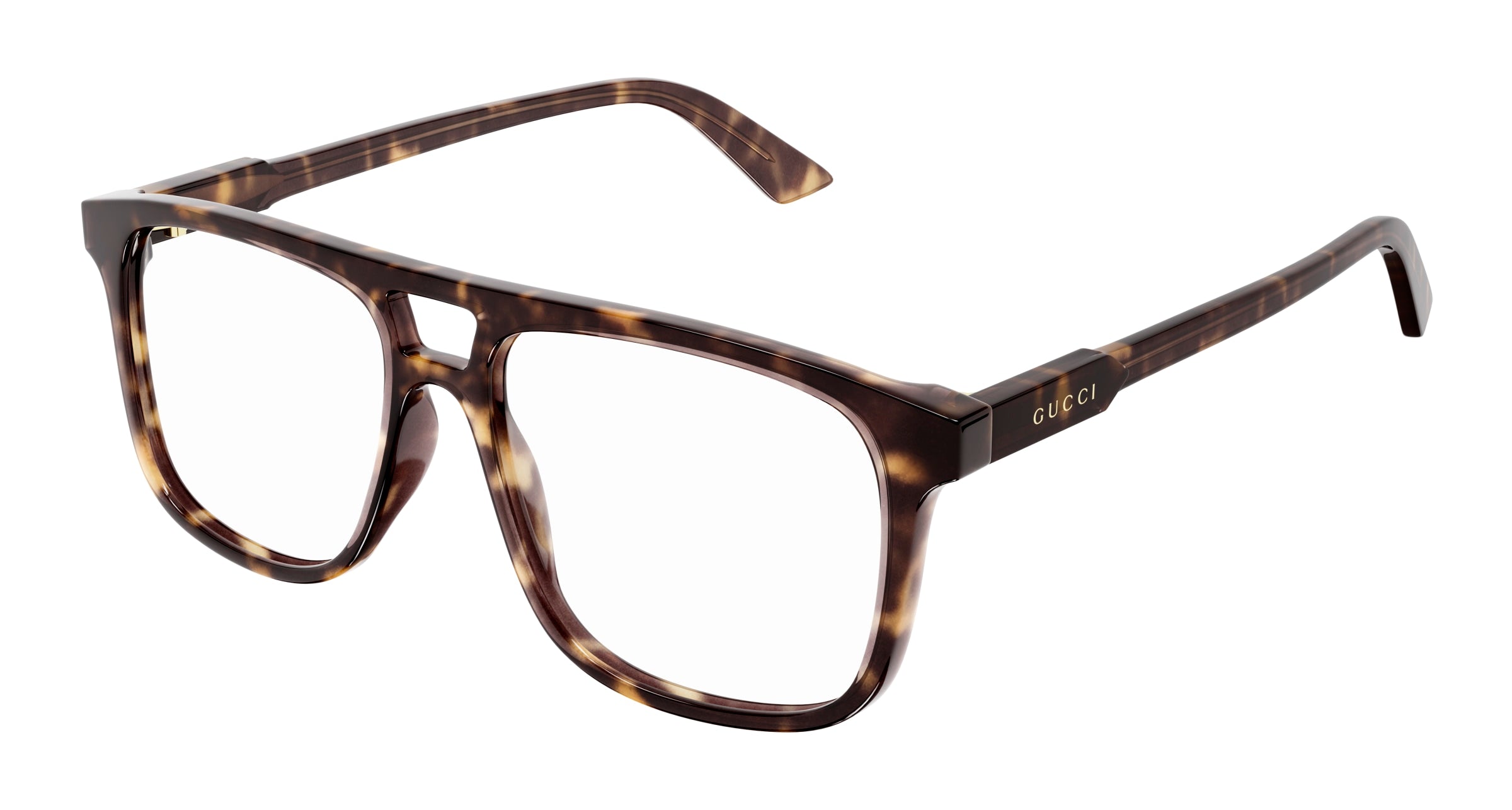 Gucci Uomo Gucci GG1035O 002 Montature da vista Acetato Havana Trasparente Pilot Gucci Uomo Gucci GG1035O 002 Montature da vista Acetato Havana Trasparente Pilot
