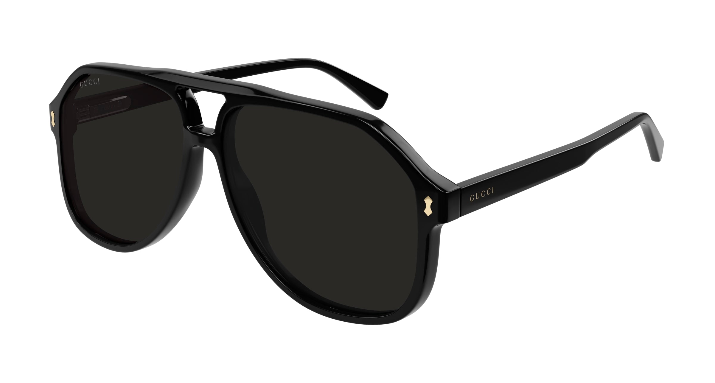 Gucci Uomo Gucci GG1042S 001 Occhiali da sole Acetato Nero Grigio Pilot Normale