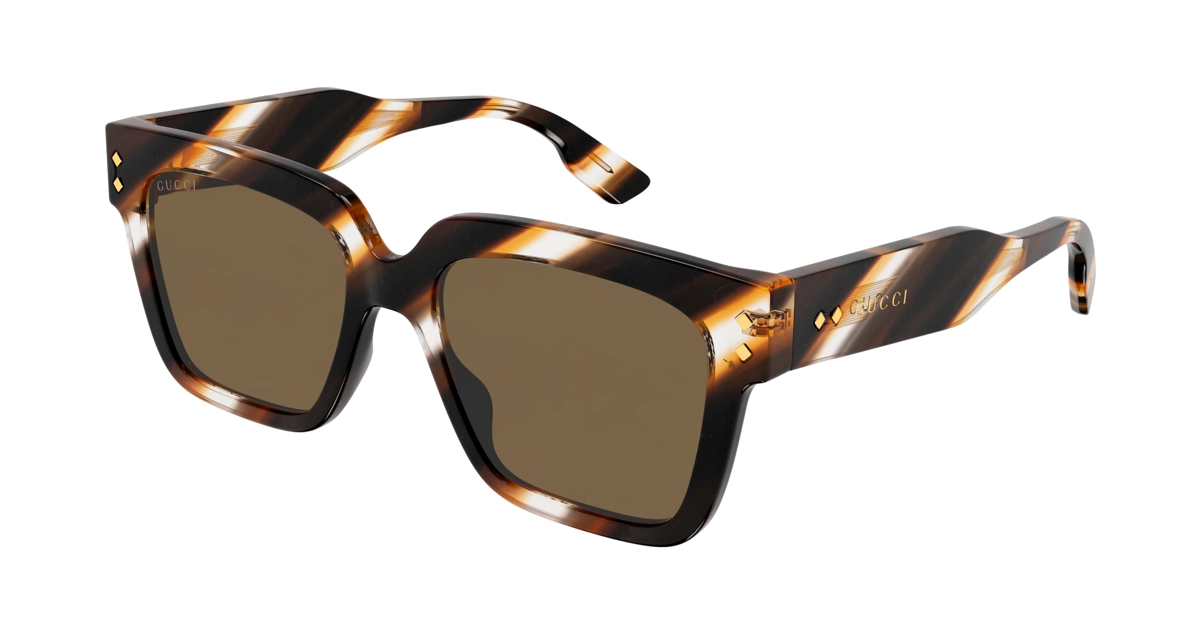 Gucci Uomo Gucci GG1084S 003 Occhiali da sole Acetato Havana Marrone Squadrata