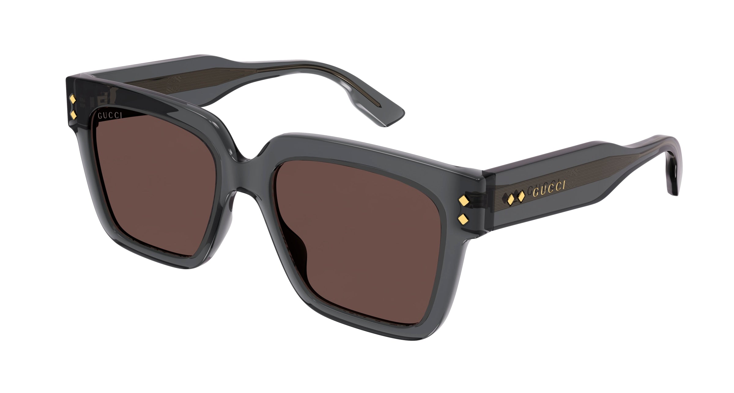 Gucci Uomo Gucci GG1084S 004 Occhiali da sole Acetato Grigio Marrone Squadrata