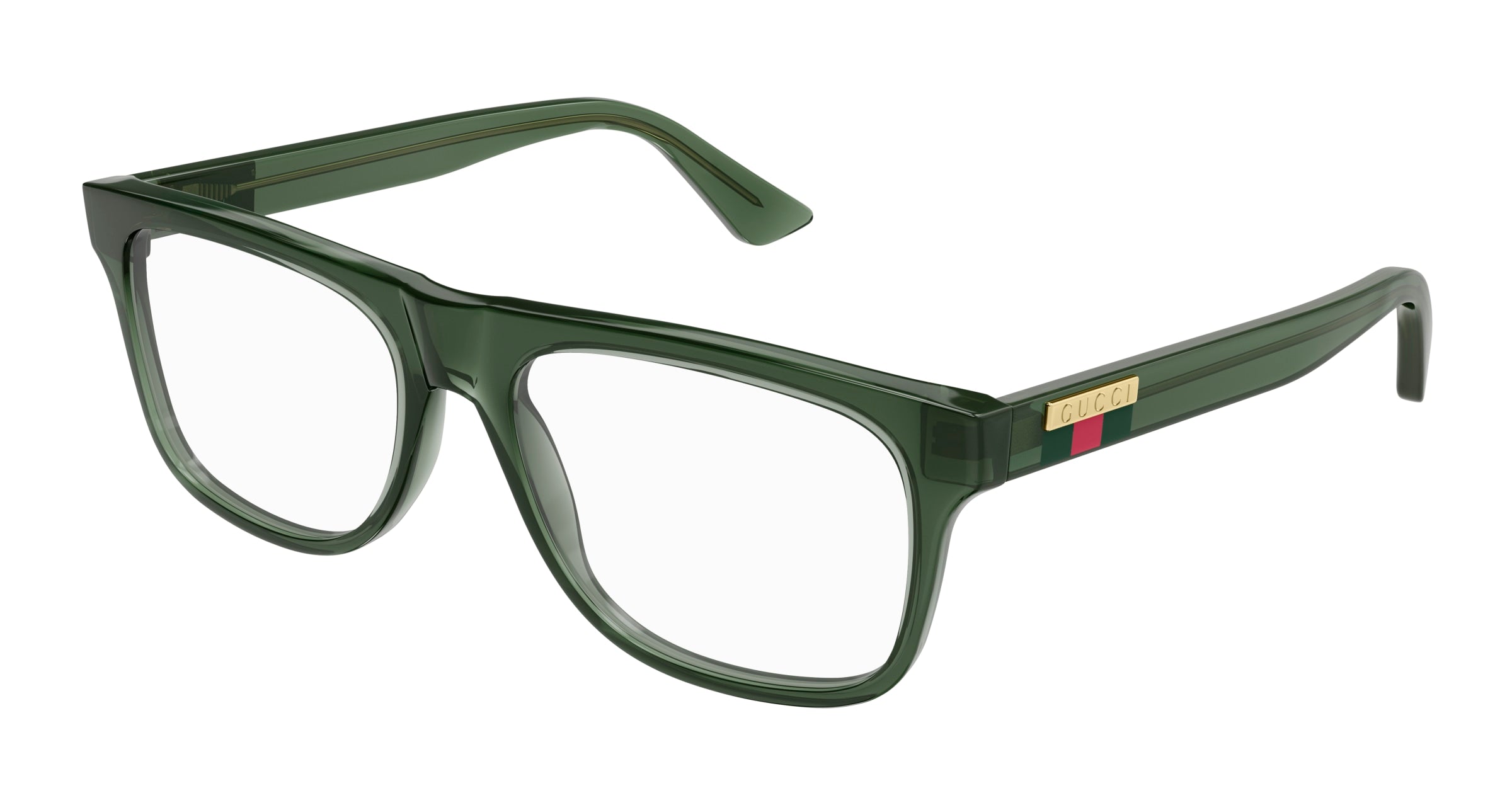 Gucci Uomo Gucci GG1117O 005 Montature da vista Iniettato Verde Trasparente Squadrata Gucci Uomo Gucci GG1117O 005 Montature da vista Iniettato Verde Trasparente Squadrata