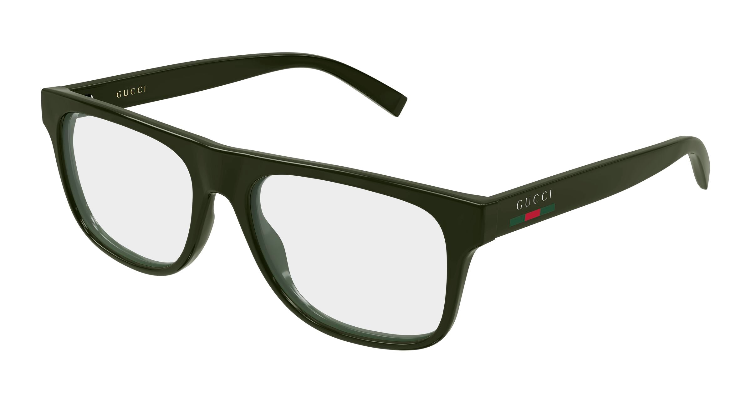 Gucci Uomo Gucci GG1117ON 004 Montature da vista Iniettato Verde Trasparente Squadrata
