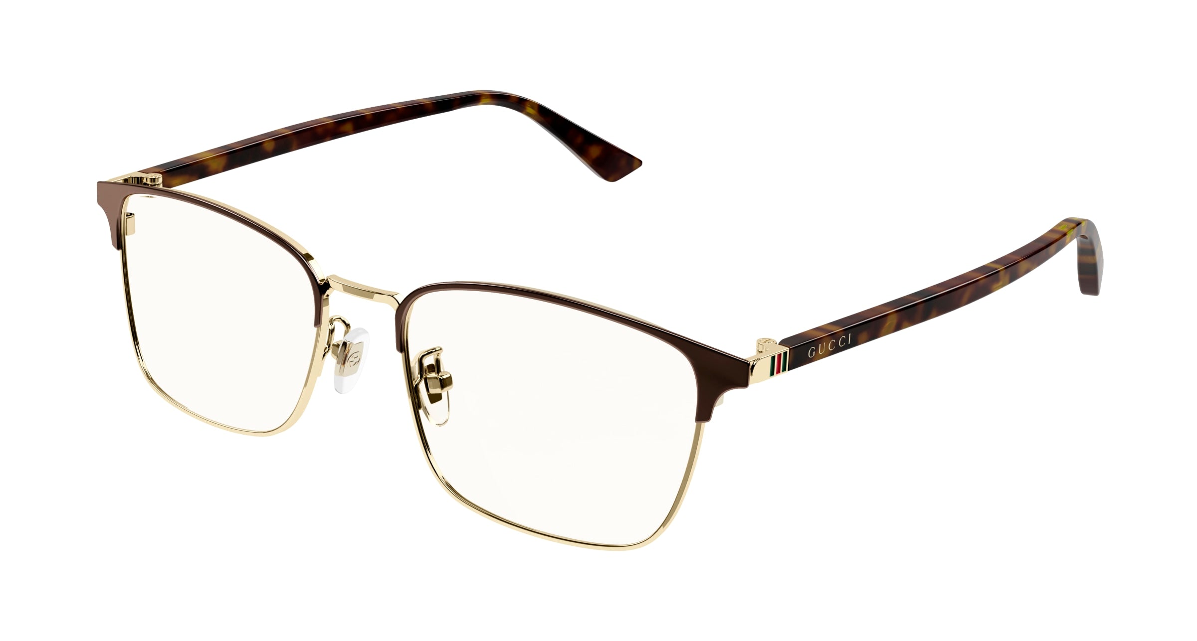 Gucci Uomo Gucci GG1124OA 002 Montature da vista Metallo Marrone Squadrata Gucci Uomo Gucci GG1124OA 002 Montature da vista Metallo Marrone Squadrata