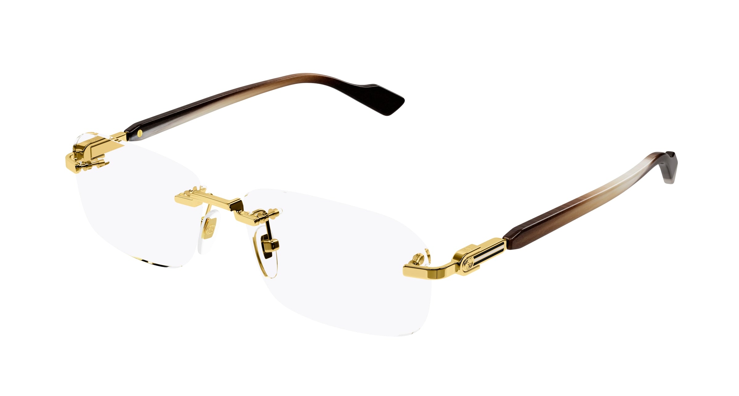 Gucci Uomo Gucci GG1221O 002 Montature da vista Metallo Oro Squadrata