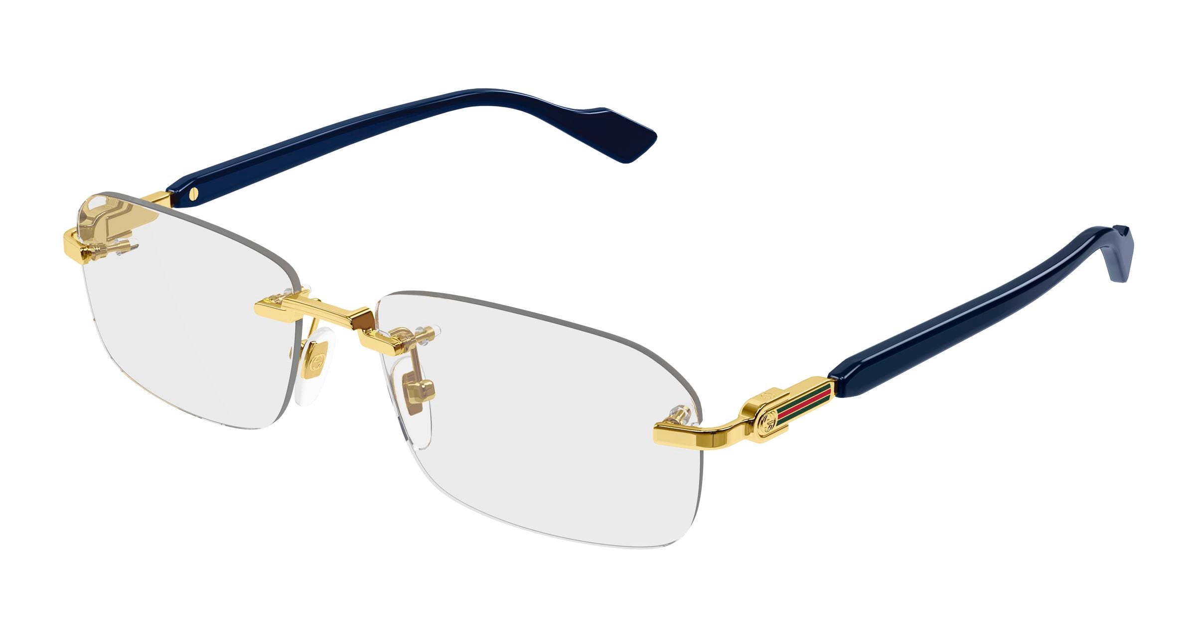 Gucci Uomo Gucci GG1221O 004 Montature da vista Metallo Oro Trasparente Squadrata