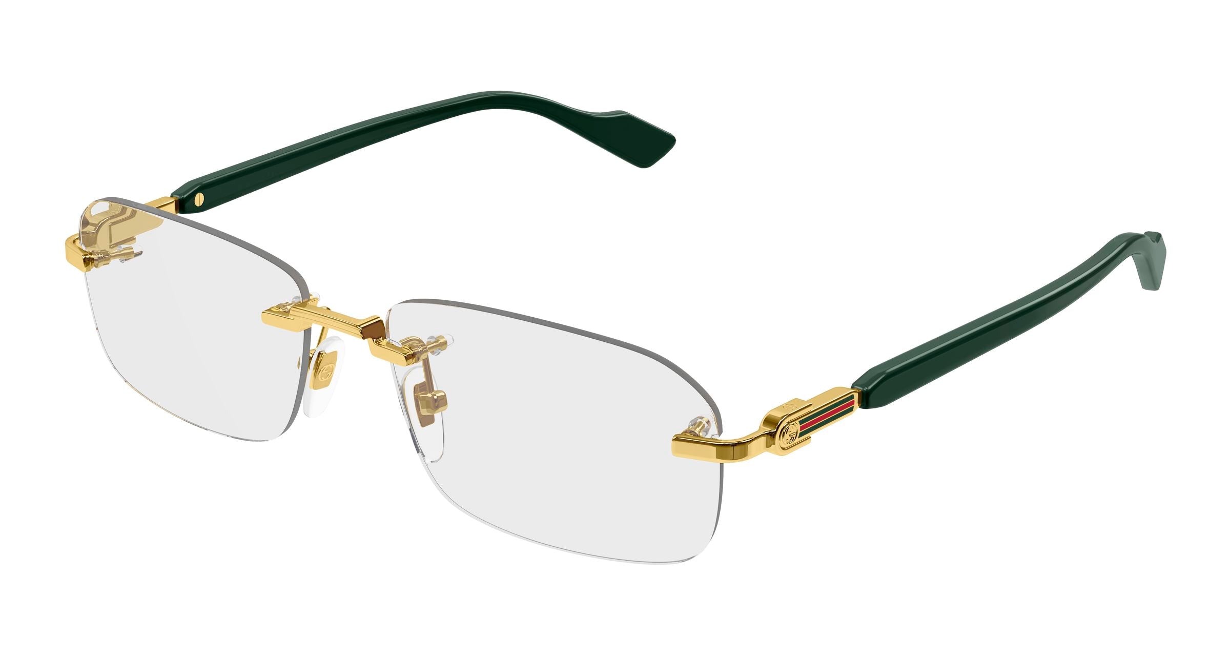 Gucci Uomo Gucci GG1221O 005 Montature da vista Metallo Oro Trasparente Squadrata