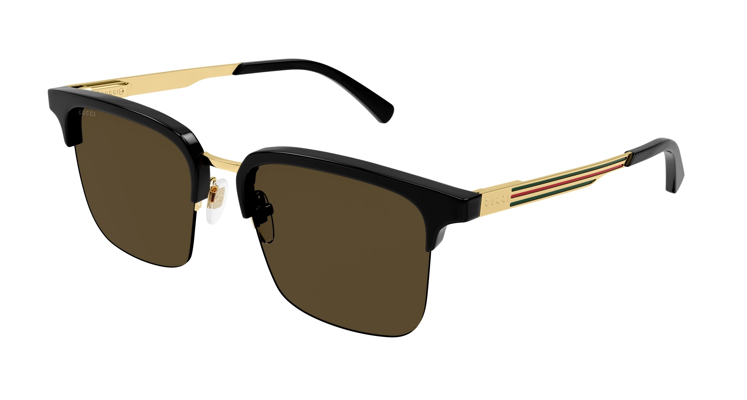 Gucci Uomo Gucci GG1226S 001 Occhiali da sole Acetato Nero Marrone Squadrata Normale