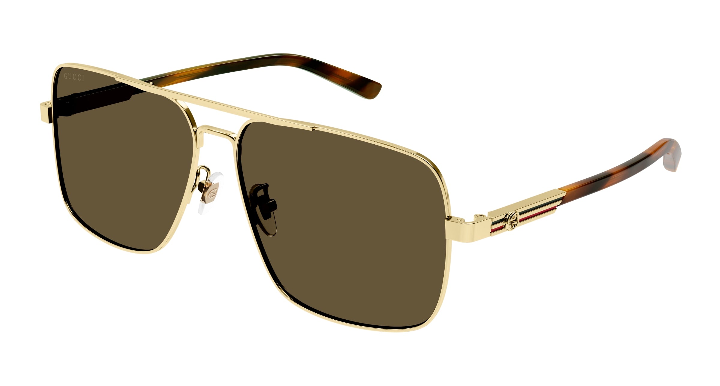 Gucci Uomo Gucci GG1289S 002 Occhiali da sole Metallo Oro Marrone Squadrata Gucci Uomo Gucci GG1289S 002 Occhiali da sole Metallo Oro Marrone Squadrata