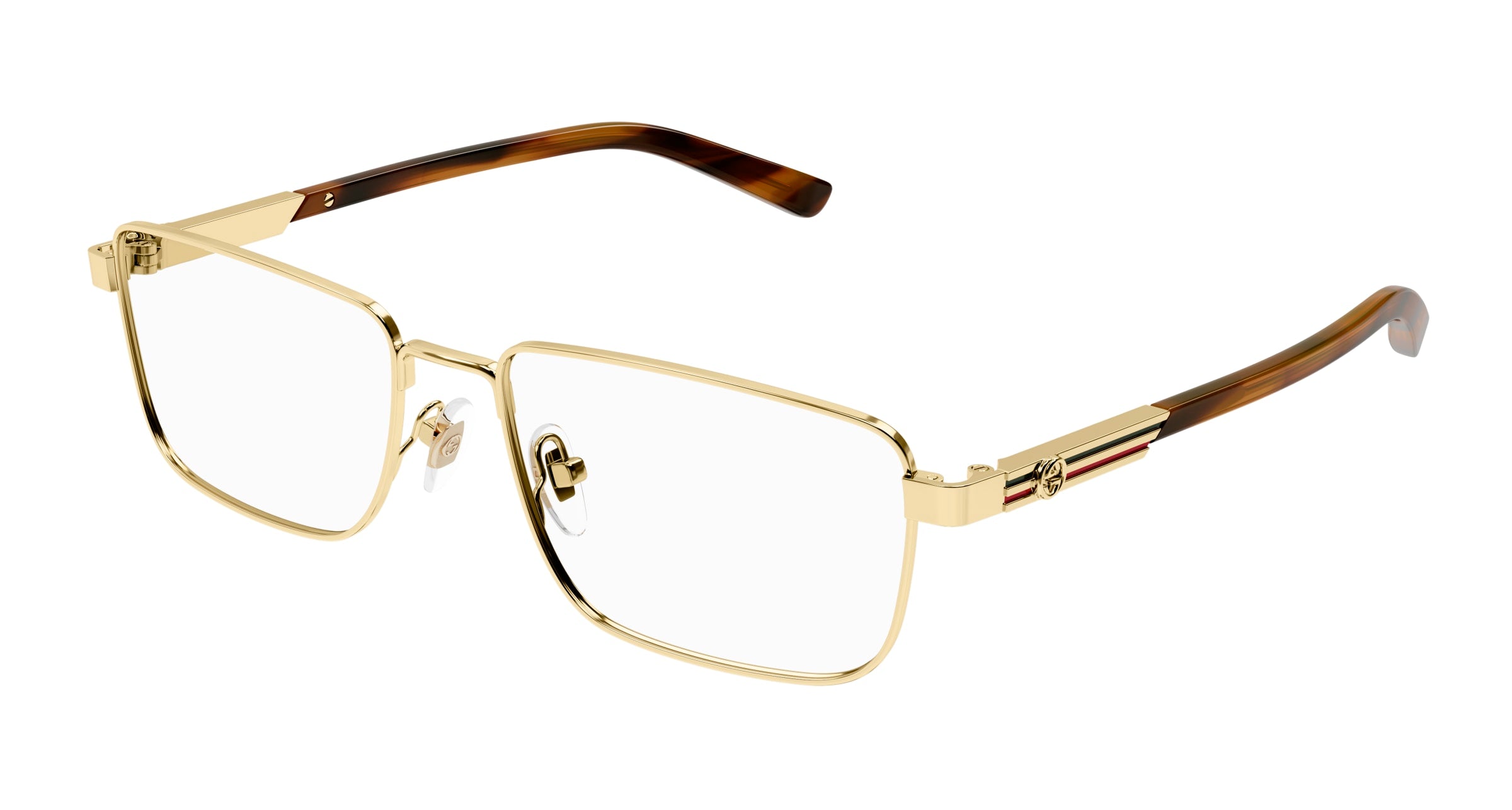 Gucci Uomo Gucci GG1291O 002 Montature da vista Metallo Oro Squadrata