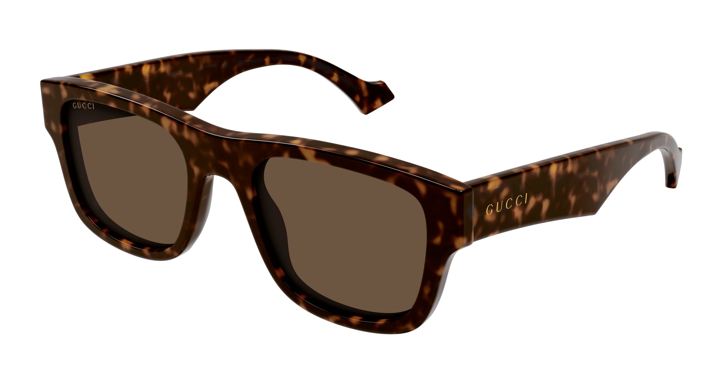 Gucci Uomo Gucci GG1427S 003 Occhiali da sole Acetato Havana Marrone Squadrata Normale