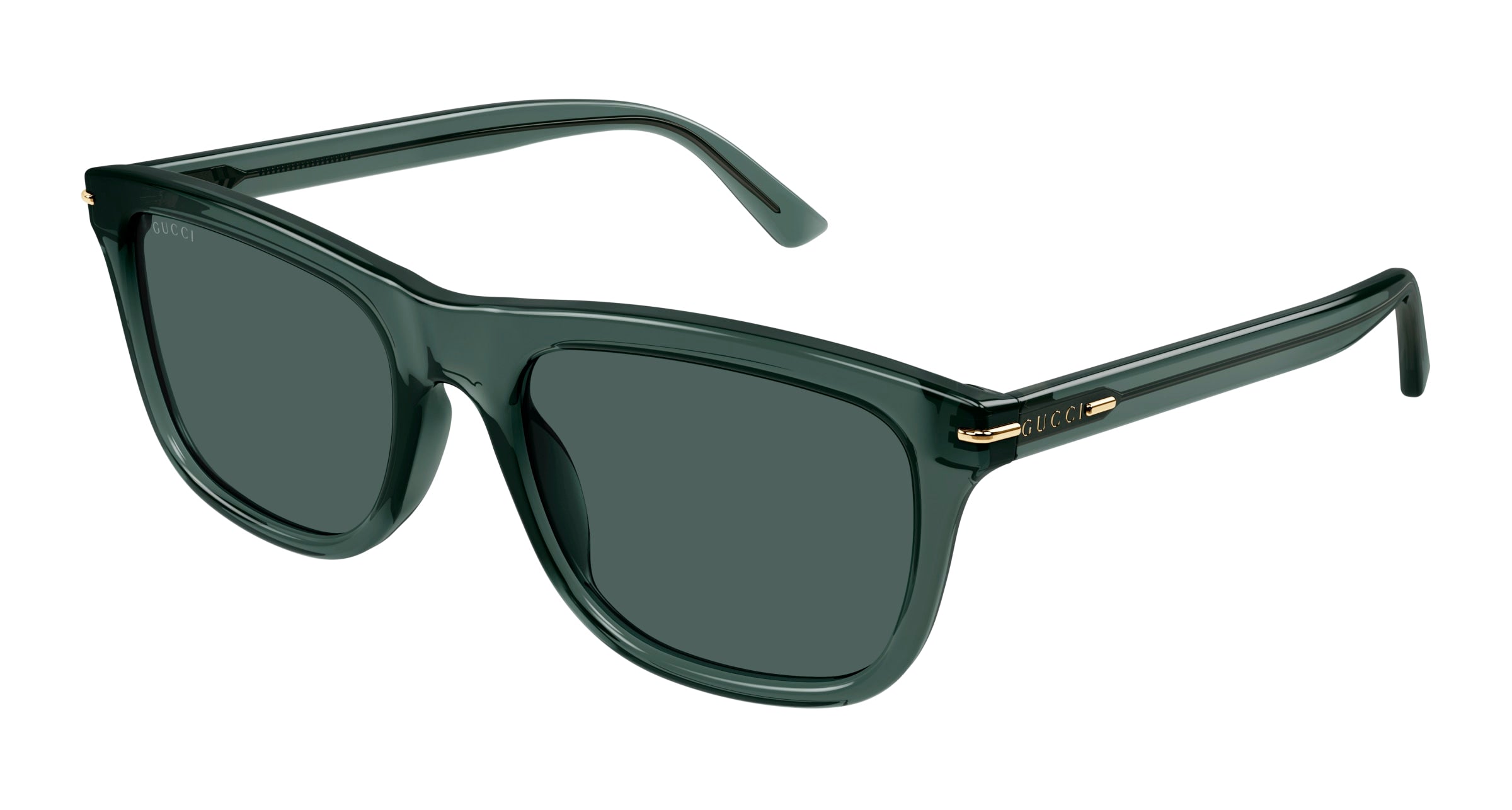 Gucci Uomo Gucci GG1444S 004 Occhiali da sole Acetato Verde Verde Squadrata