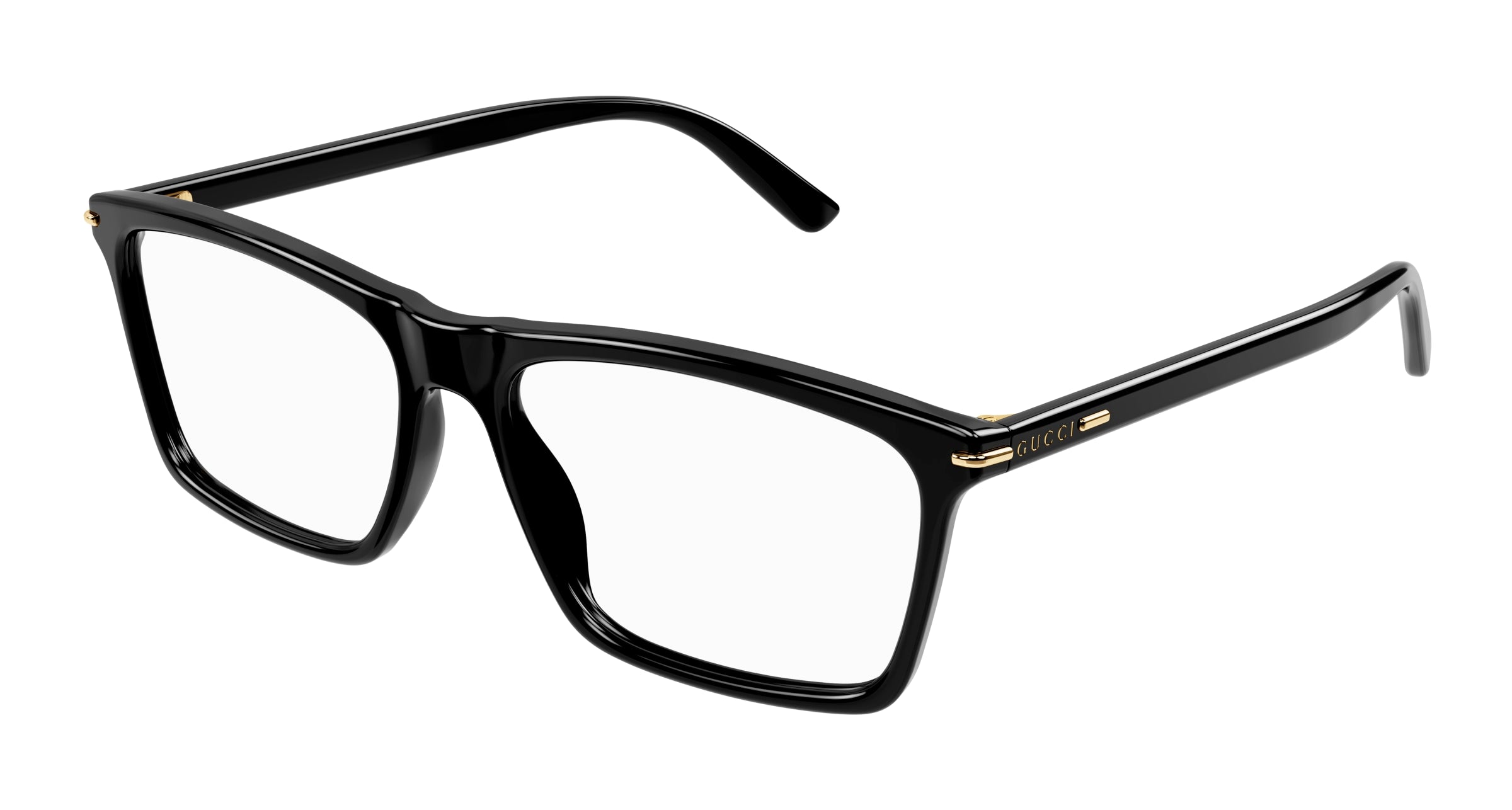 Gucci Uomo Gucci GG1445O 001 Montature da vista Acetato Nero Trasparente Squadrata
