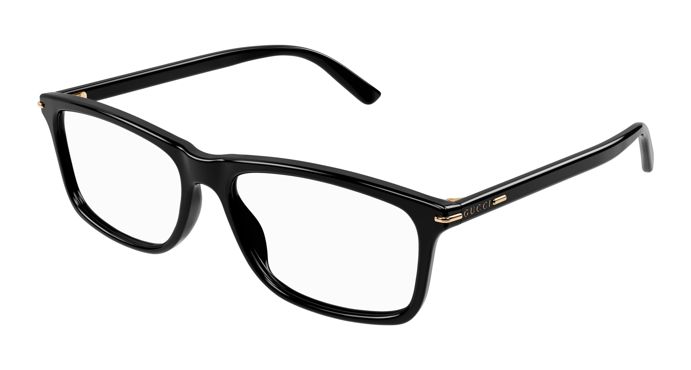 Gucci Uomo Gucci GG1447O 001 Montature da vista Acetato Nero Trasparente Squadrata