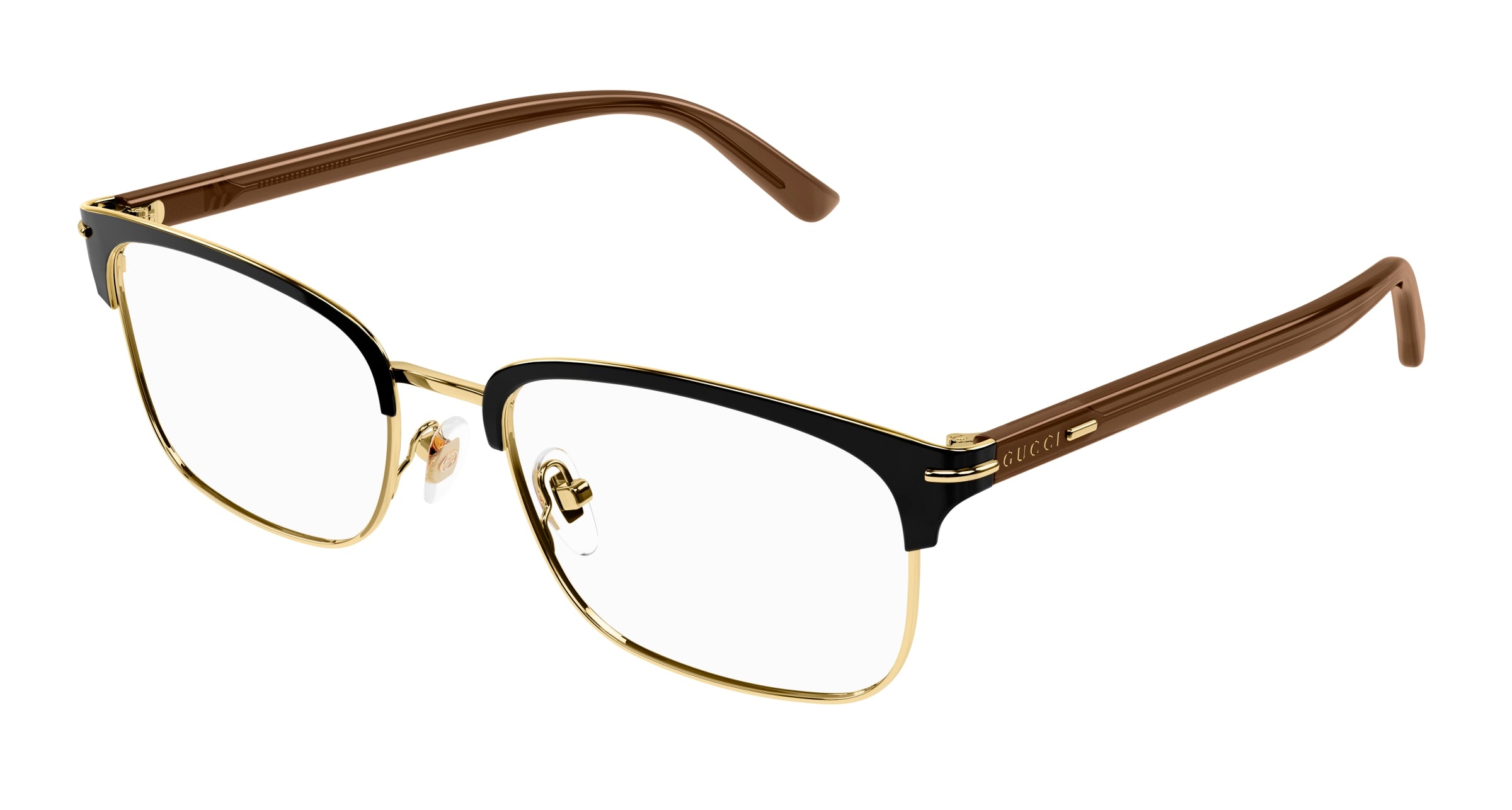 Gucci Uomo Gucci GG1448O 002 Montature da vista Metallo Oro Trasparente Squadrata