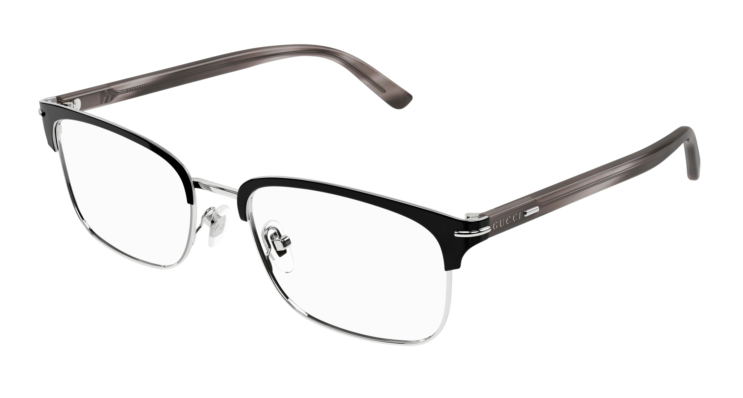 Gucci Uomo Gucci GG1448O 003 Montature da vista Metallo Argento Trasparente Squadrata Gucci Uomo Gucci GG1448O 003 Montature da vista Metallo Argento Trasparente Squadrata