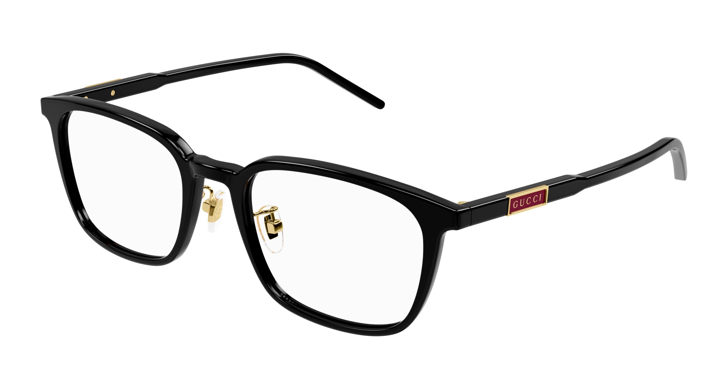 Gucci Uomo Gucci GG1465OA 001 Montature da vista Acetato Nero Trasparente Squadrata