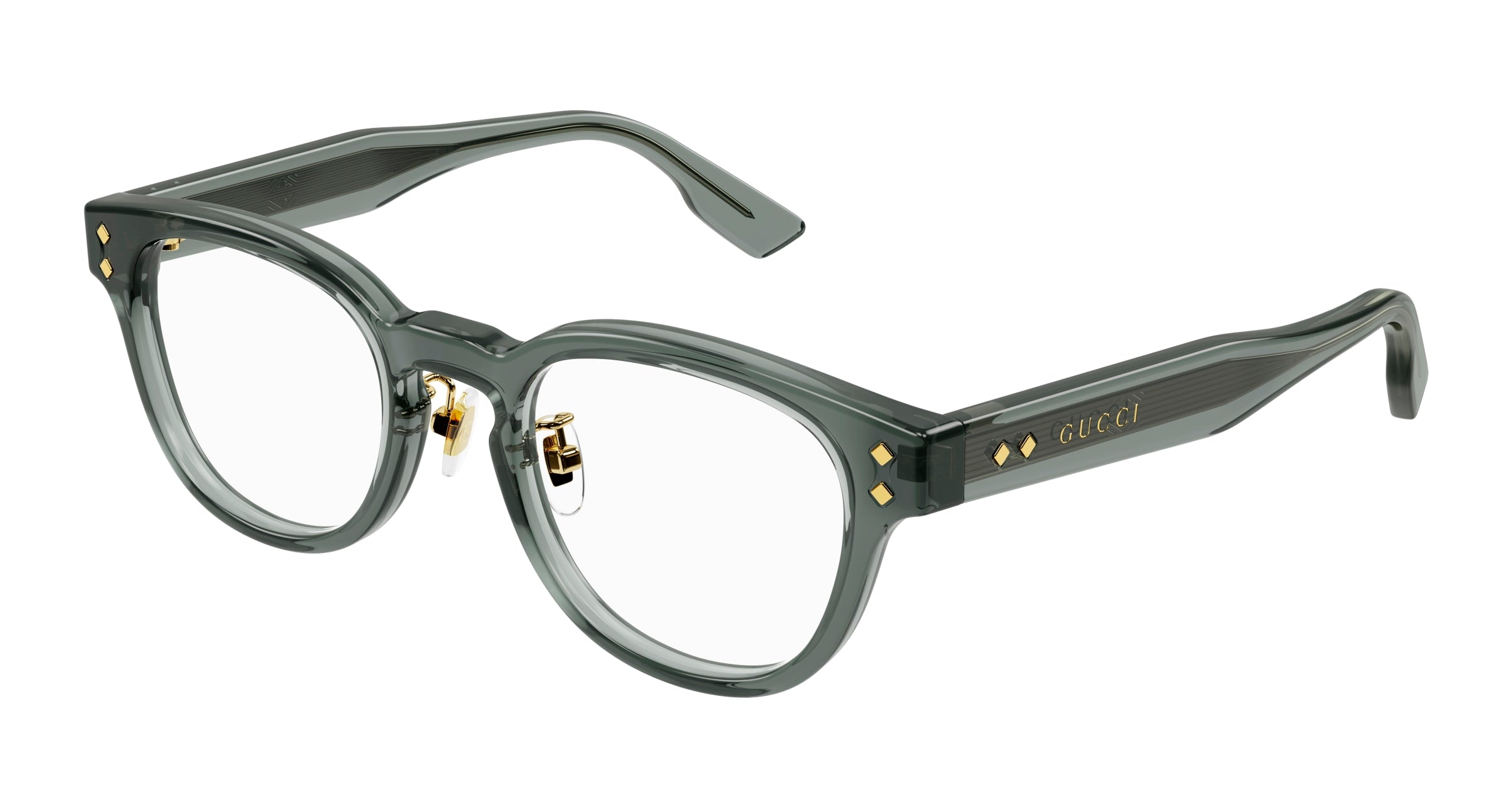Gucci Uomo Gucci GG1470OJ 003 Montature da vista Acetato Grigio Trasparente Rotonda Gucci Uomo Gucci GG1470OJ 003 Montature da vista Acetato Grigio Trasparente Rotonda