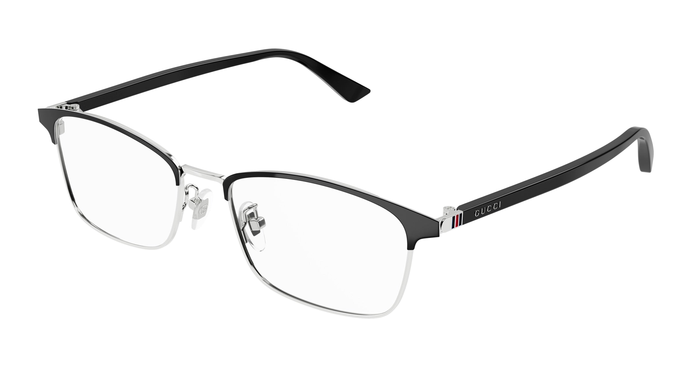 Gucci Uomo Gucci GG1475OJ 002 Montature da vista Titanio Argento Trasparente Squadrata