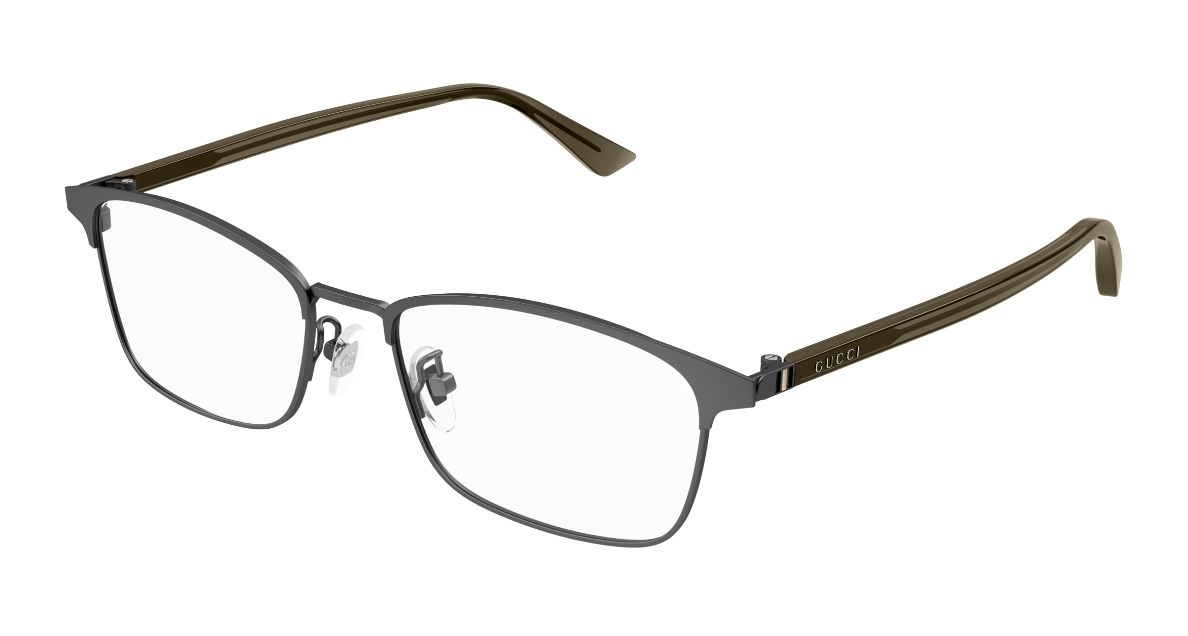 Gucci Uomo Gucci GG1475OJ 003 Montature da vista Titanio Canna di fucile Trasparente Squadrata Gucci Uomo Gucci GG1475OJ 003 Montature da vista Titanio Canna di fucile Trasparente Squadrata