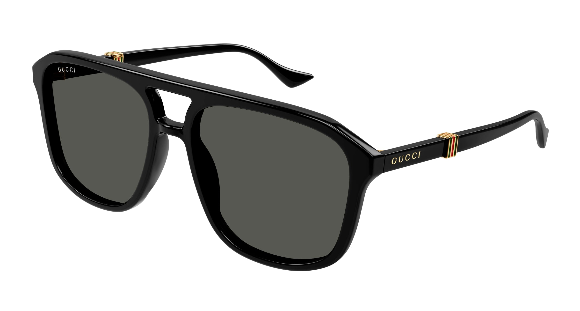 Gucci Uomo Gucci GG1494S 001 Occhiali da sole Acetato Nero Grigio Pilot