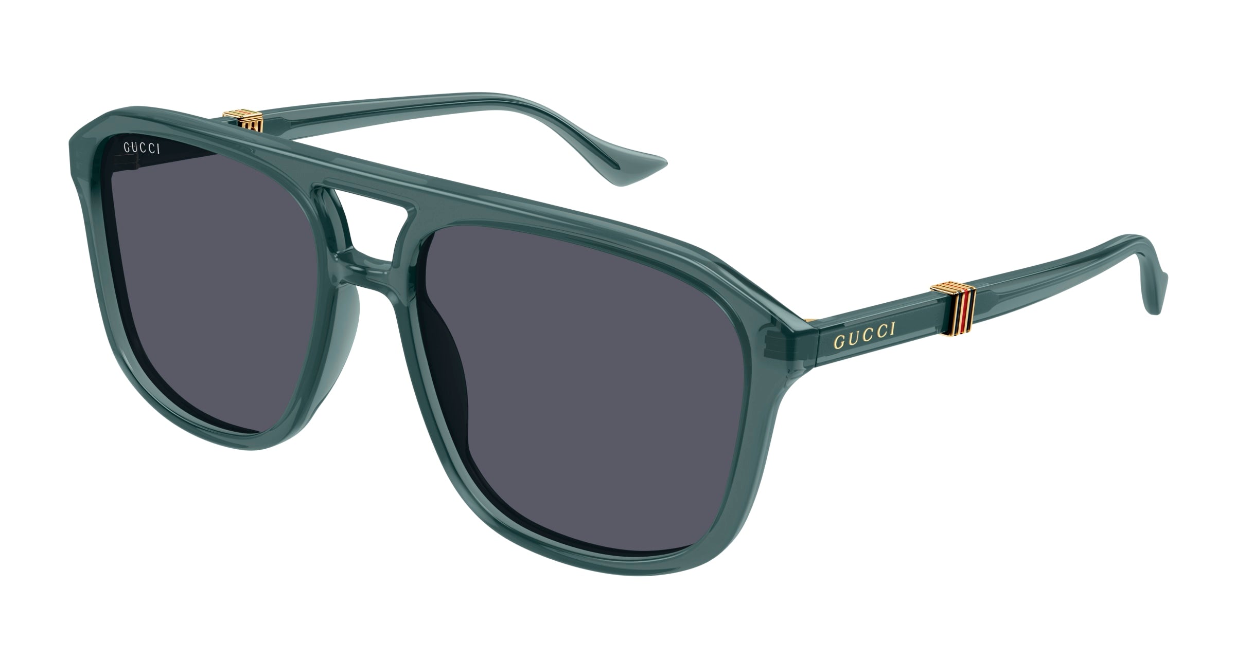 Gucci Uomo Gucci GG1494S 003 Occhiali da sole Acetato Verde Grigio Pilot