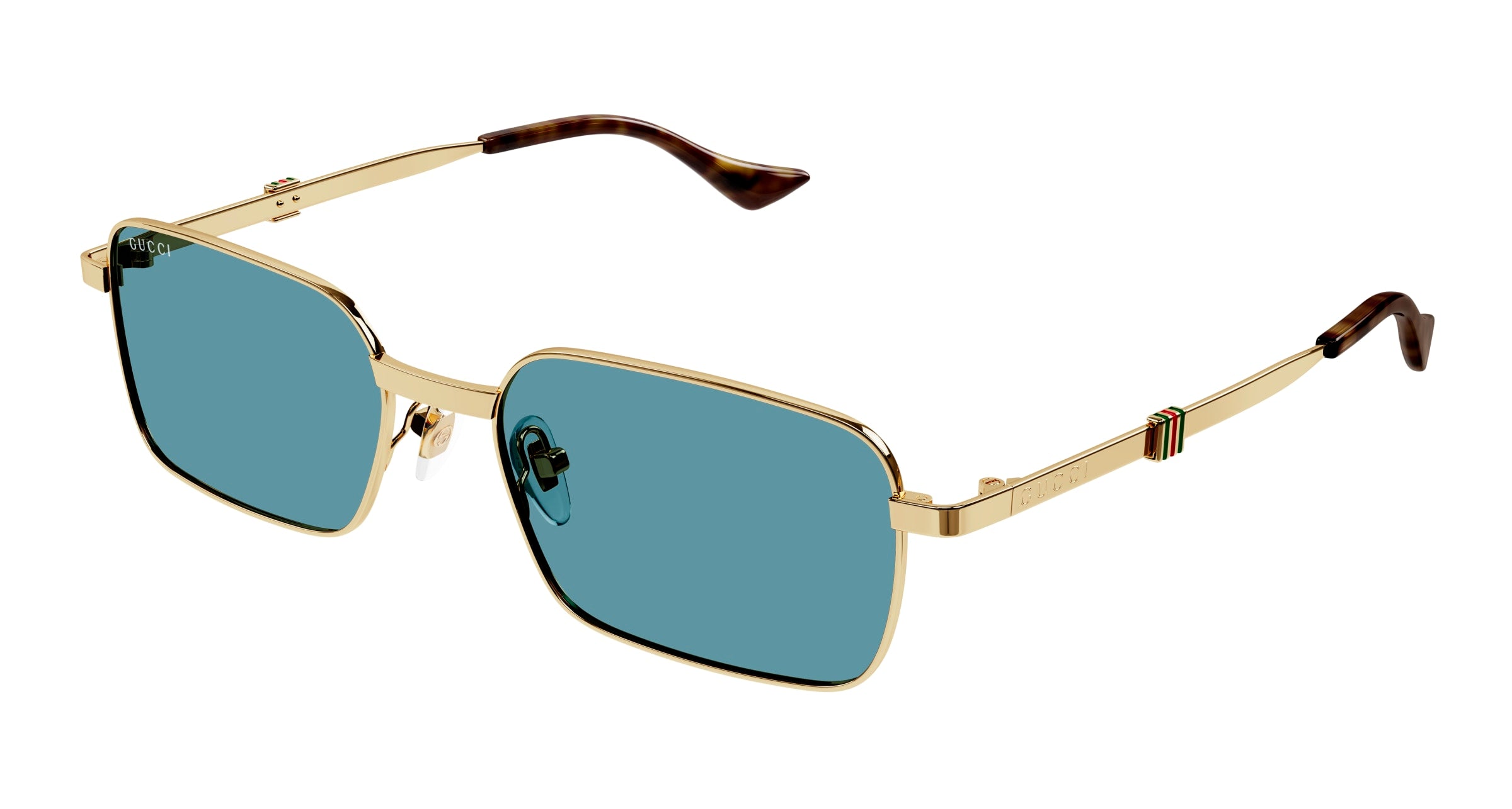 Gucci Uomo Gucci GG1495S 003 Occhiali da sole Metallo Oro Blu Squadrata